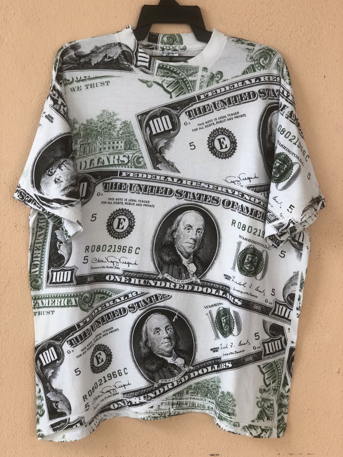 Vintage 90s 100 US Dollar Overprint Tee
