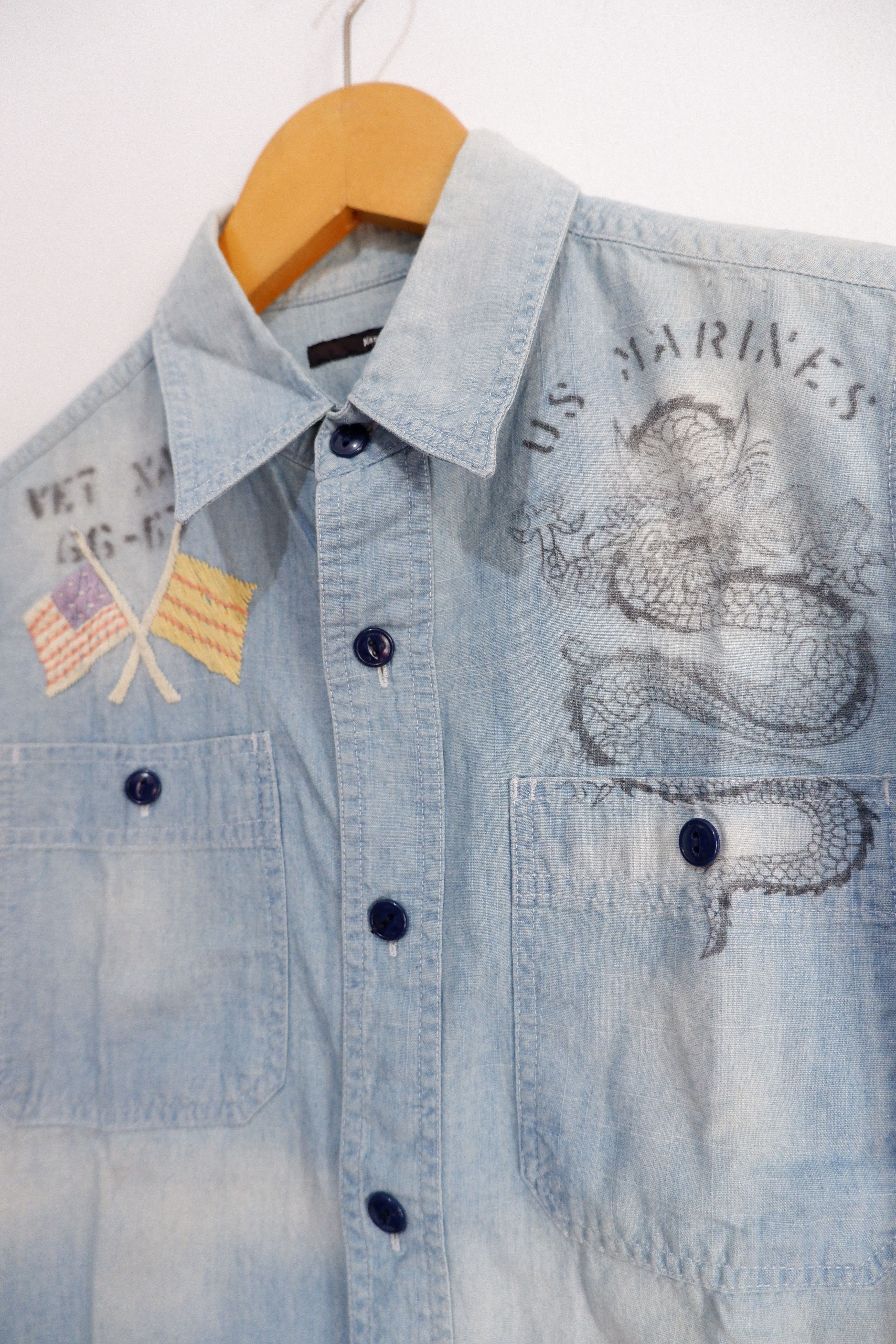 Japanese Brand Vintage Kastane Embroidered Chambray Shirt Size US S / EU 44-46 / 1 - 2 Thumbnail