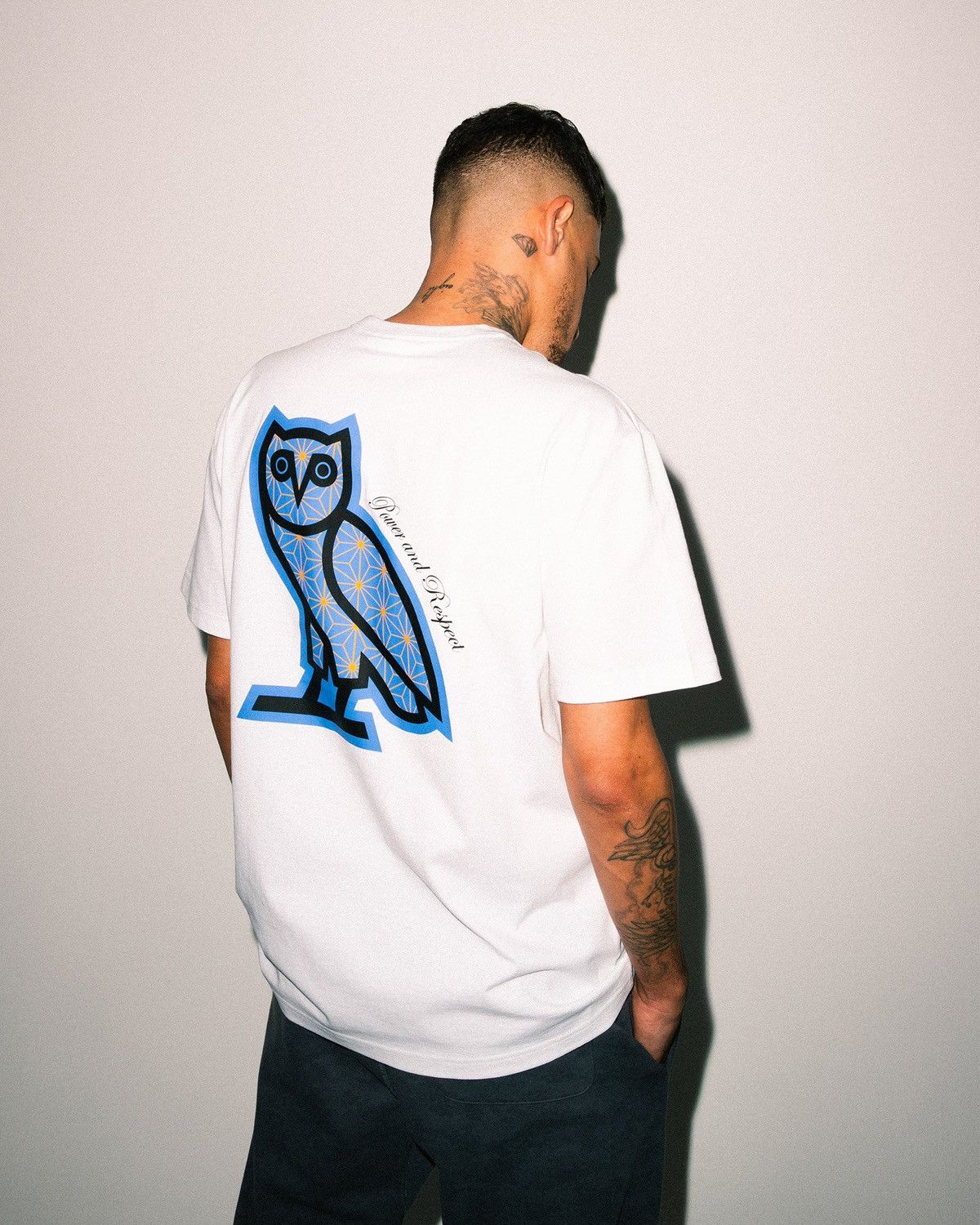 Drake OVO T-SHIRT POWER & RESPECT OWL WHITE TEE BRAND NEW RARE Size US M / EU 48-50 / 2 - 5 Thumbnail