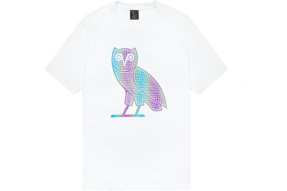 October's Very Own *RARE* OVO IRIDESCENT GRID OWL T-SHIRT TEE BRAND NEW Size US M / EU 48-50 / 2 - 3 Thumbnail