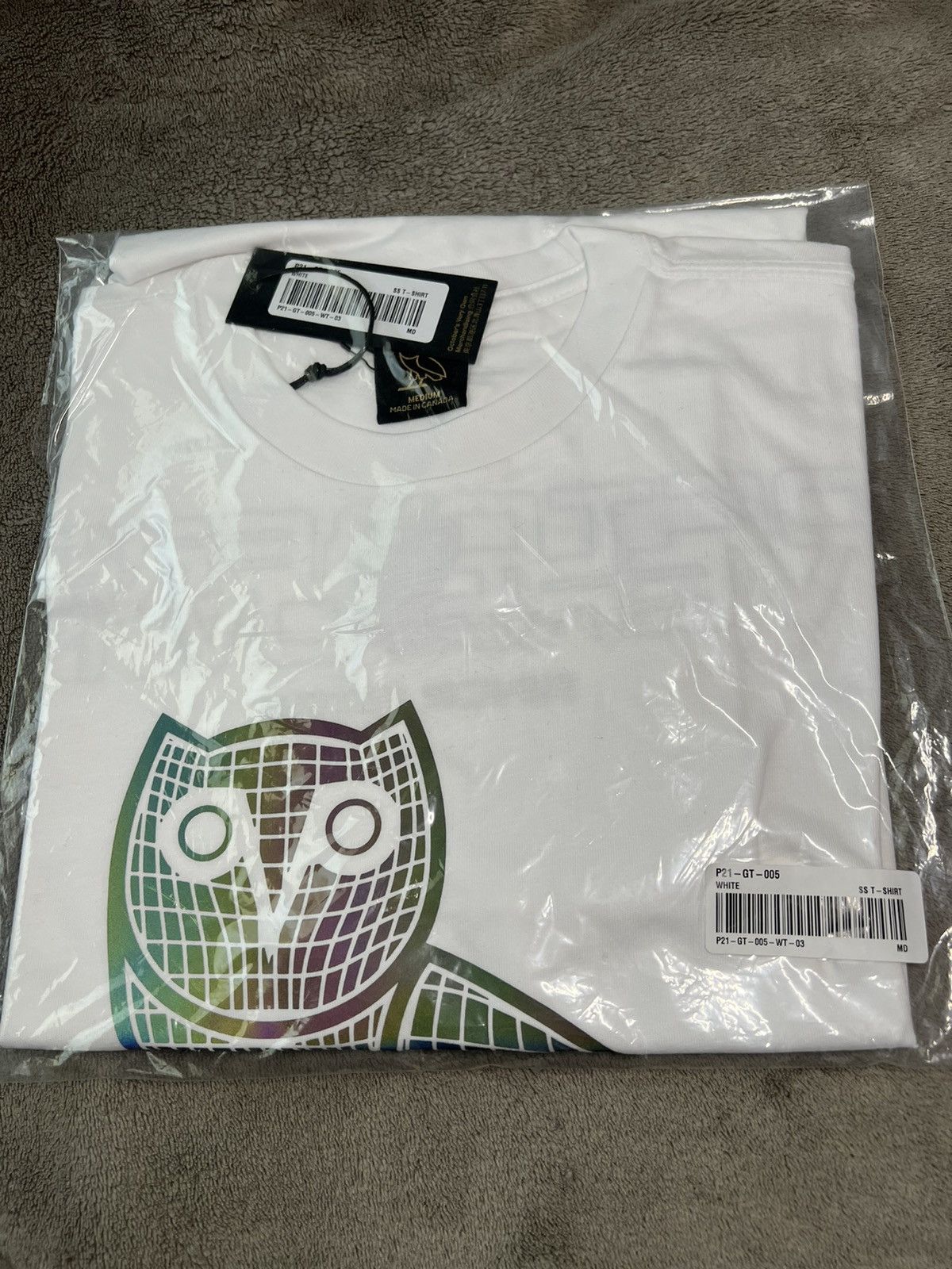 October's Very Own *RARE* OVO IRIDESCENT GRID OWL T-SHIRT TEE BRAND NEW Size US M / EU 48-50 / 2 - 1 Thumbnail