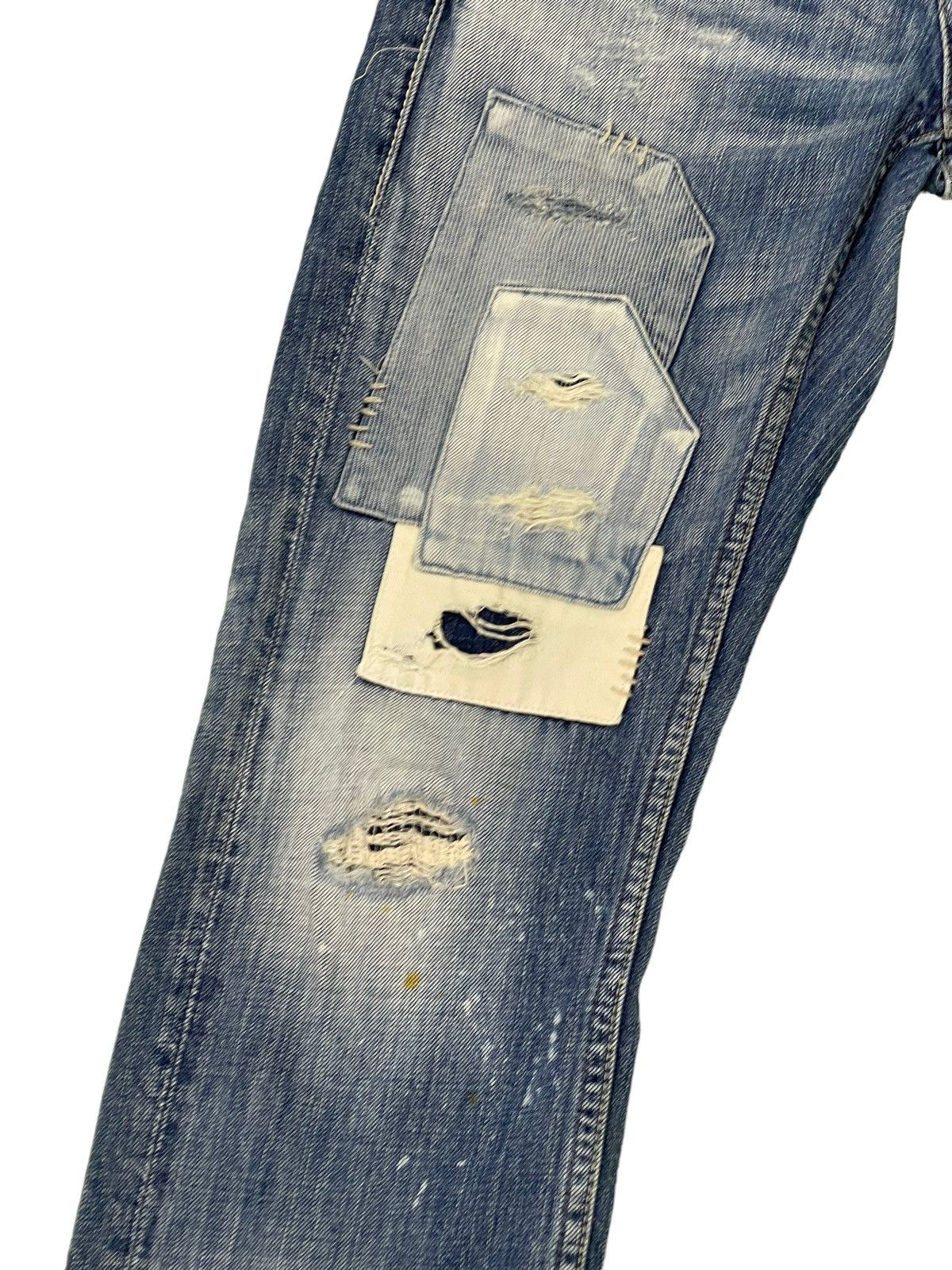 Japanese Brand Slim Jeans Cepo Japan Patchwork Boro Denim Distress 13🟦 Size US 31 - 6 Thumbnail