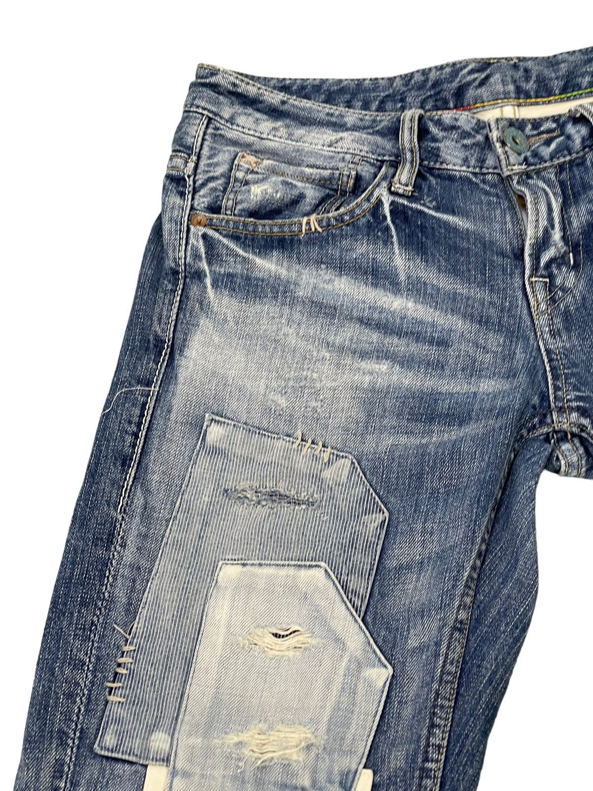 Japanese Brand Slim Jeans Cepo Japan Patchwork Boro Denim Distress 13🟦 Size US 31 - 8 Thumbnail