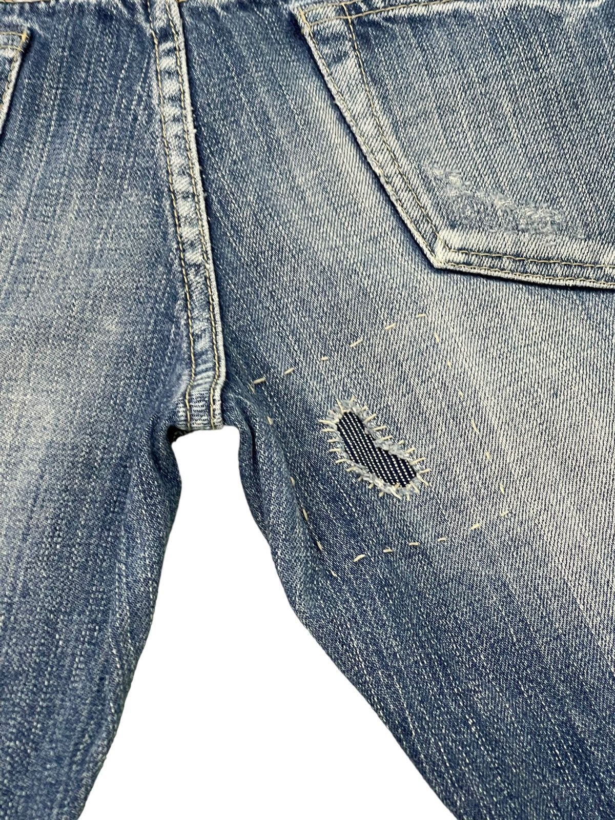 Japanese Brand Slim Jeans Cepo Japan Patchwork Boro Denim Distress 13🟦 Size US 31 - 19 Thumbnail