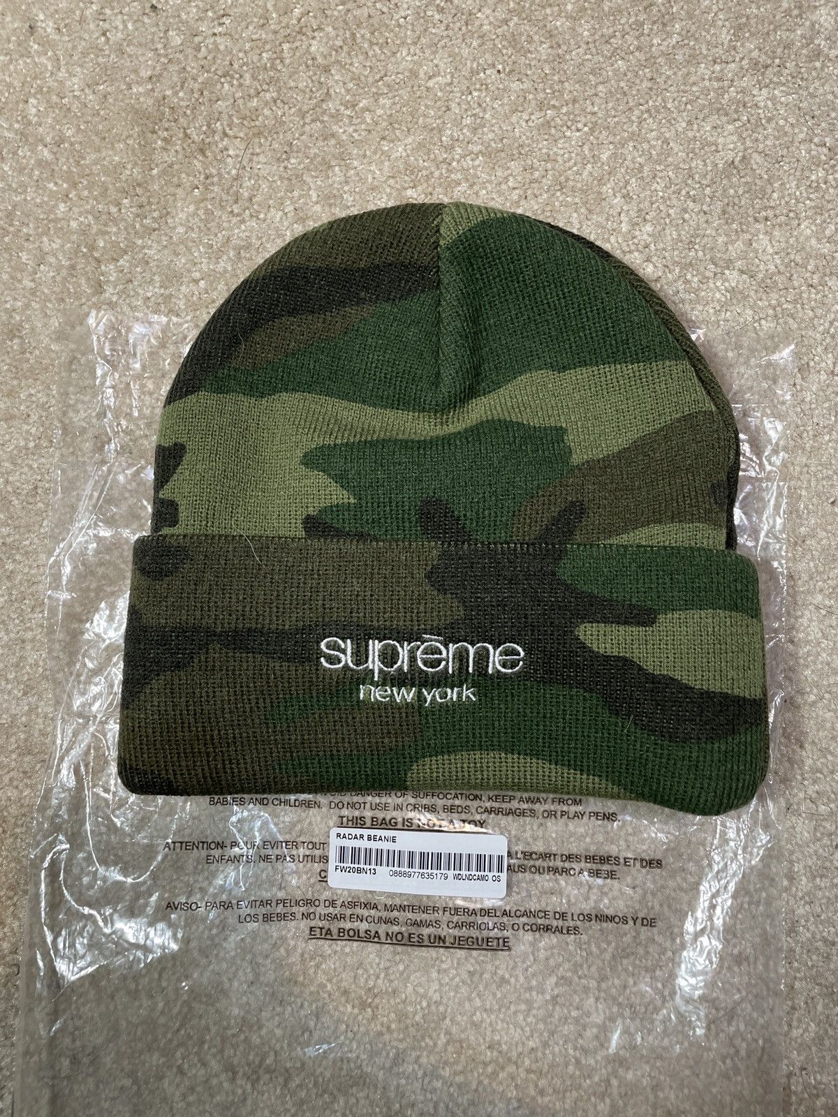 帽子 20FW Supreme Radar Beanie snow camo SUPREME RADAR BEANIE/ SNOW CAMO OS/ FW20 BRAND NEW (100