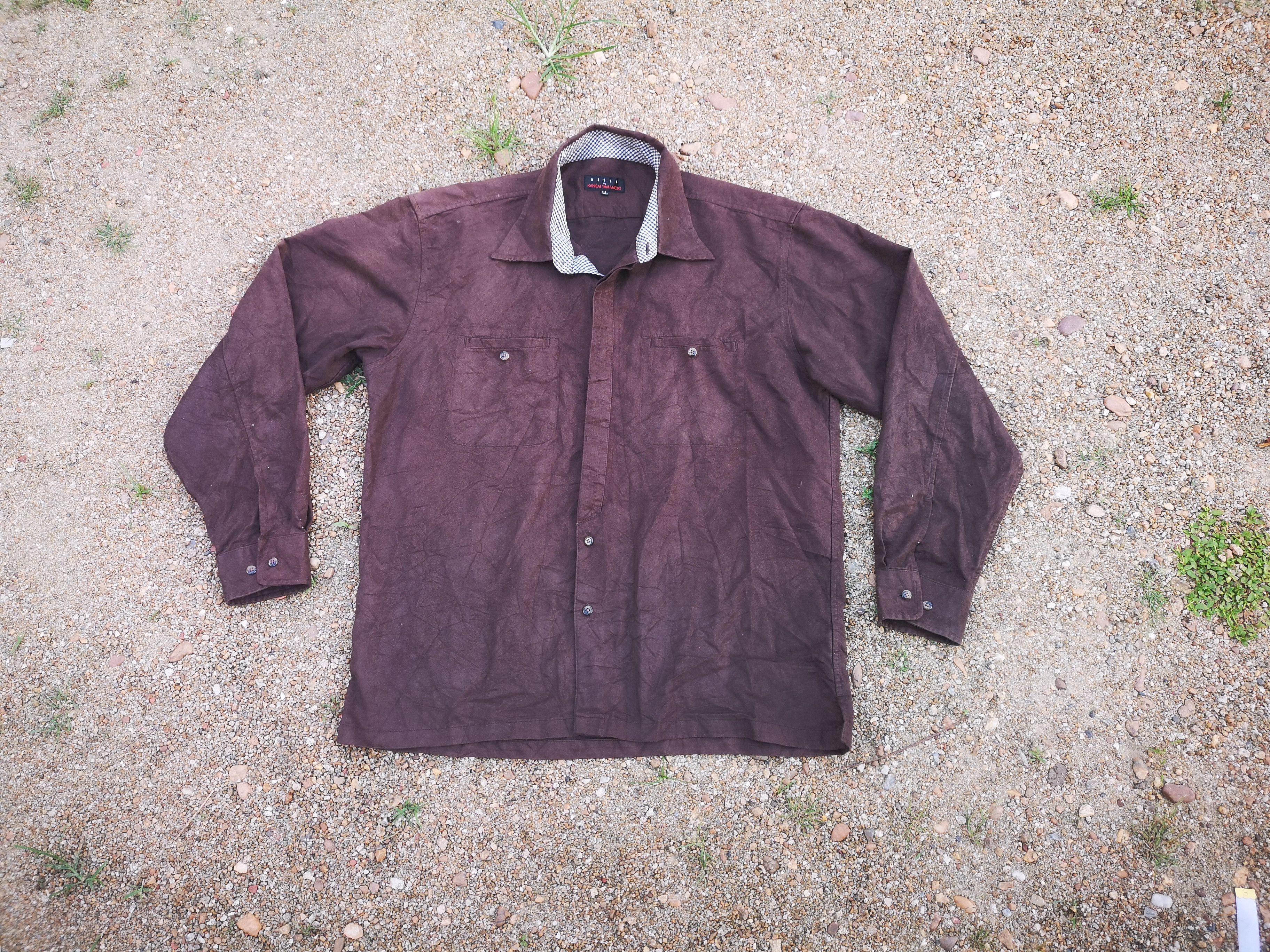 image of Kansai Yamamoto Flannel in Dark Chocolate, Men's (Size Large)