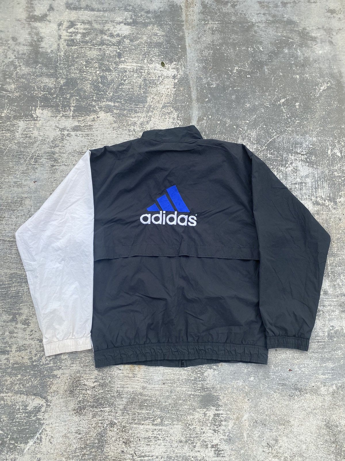 image of Adidas Big Logo Embroidery Oversized Rave Gorpcore in Black White, Men's (Size Medium)