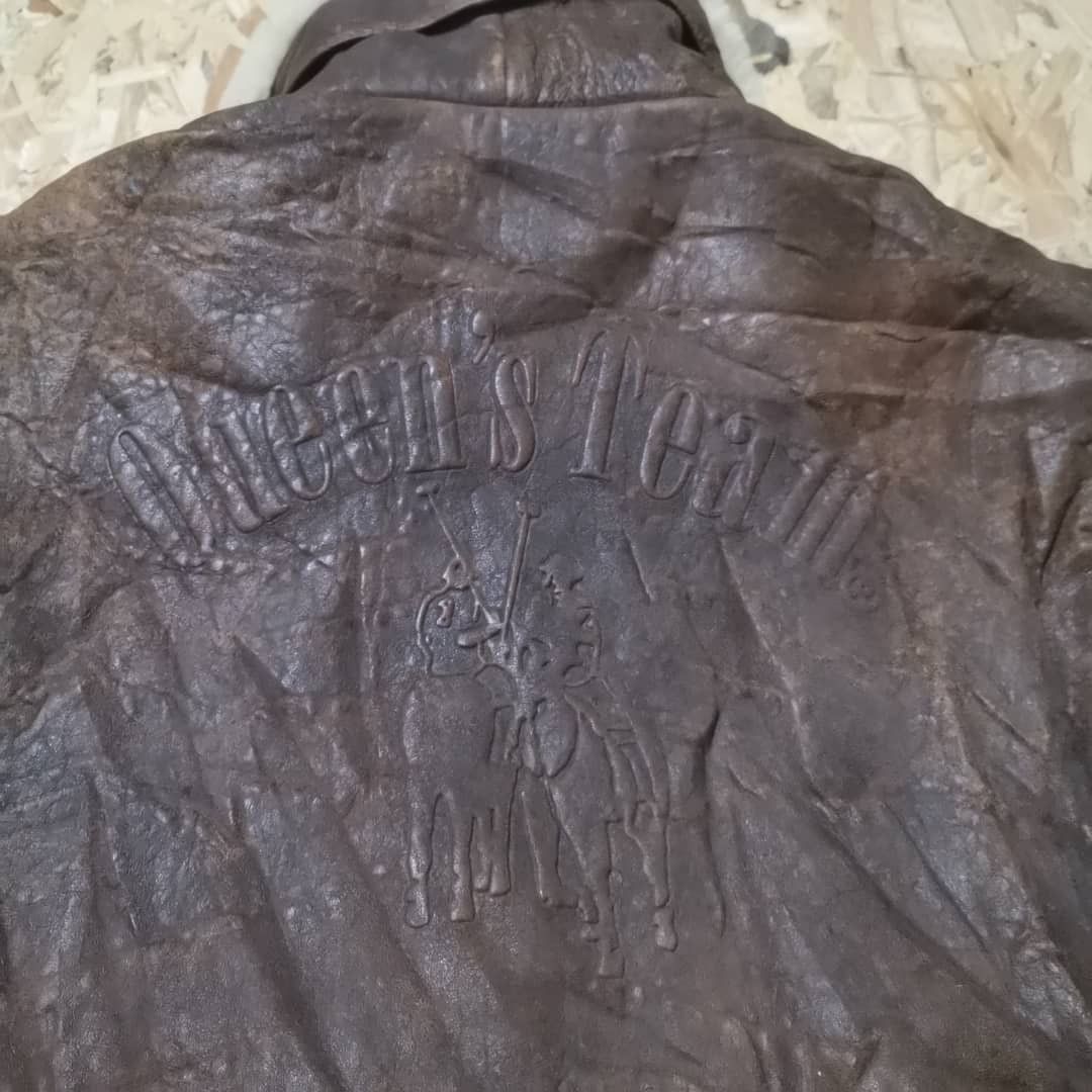 Sheep SkinLeather Jacket Royal Queen's Polo Team #cw21