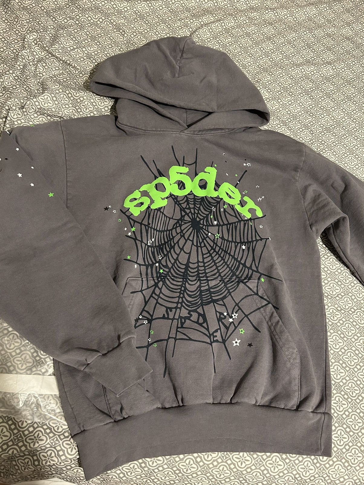 Streetwear Sp5der Web hoodie “Slate Grey” | Grailed