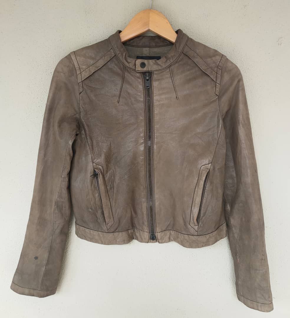 image of Vintage Macphee Leather Jacket in Brown, Women's (Size 2XS)