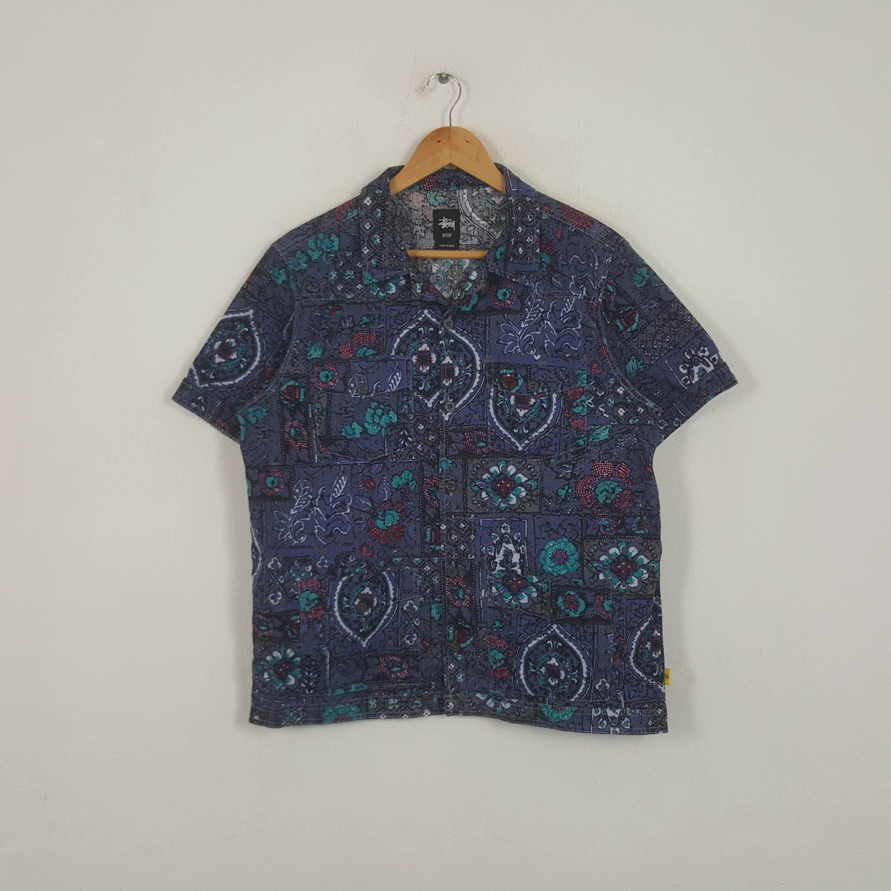 Stussy × Vintage Vintage Stussy Streetwear Rare Design Shirt Button Up Size US M / EU 48-50 / 2 - 3 Thumbnail