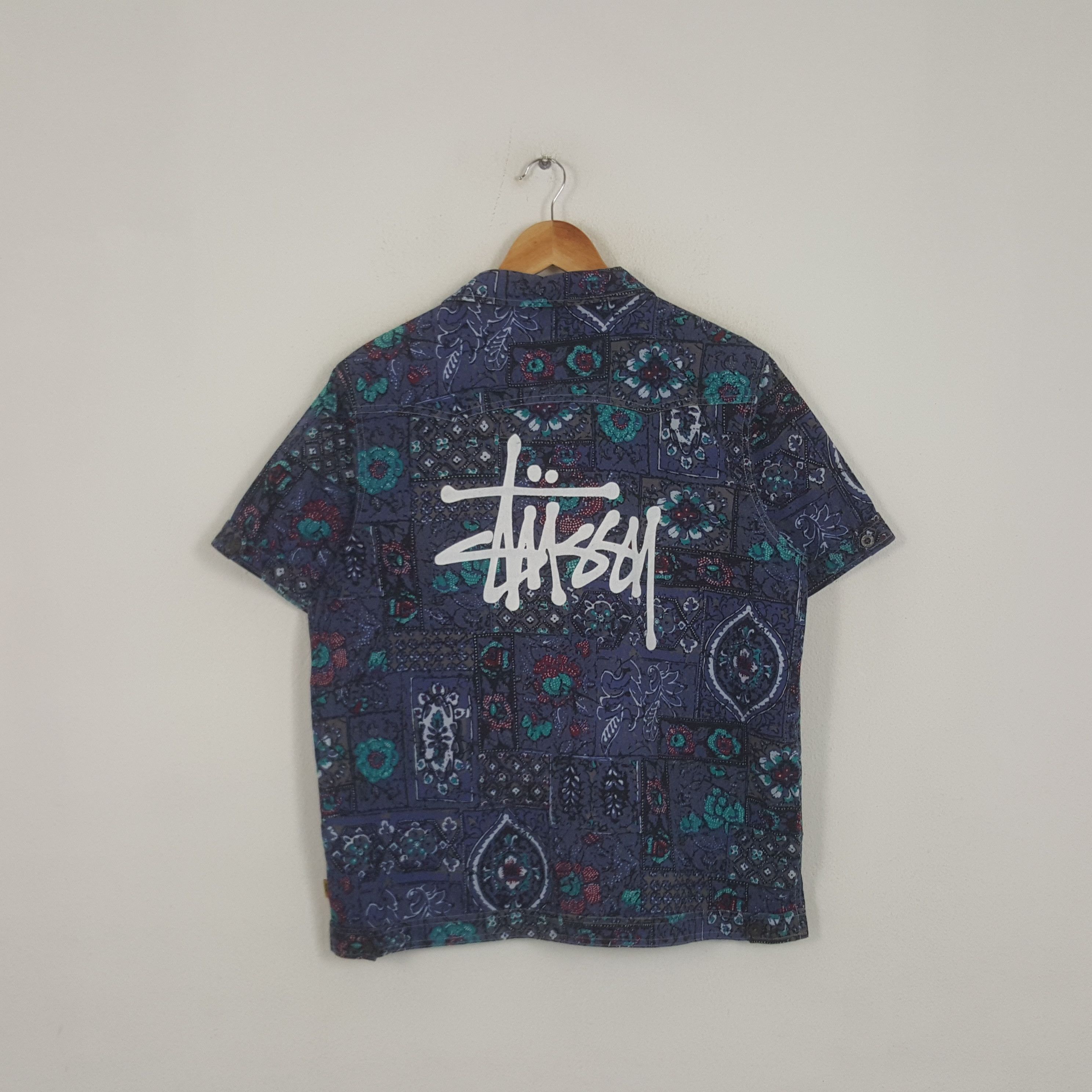Stussy × Vintage Vintage Stussy Streetwear Rare Design Shirt Button Up Size US M / EU 48-50 / 2 - 1 Thumbnail