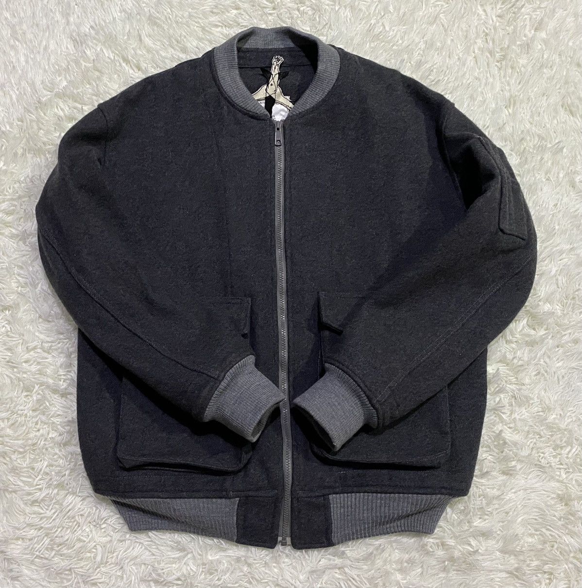 Japanese Brand 🔥RARE🔥Private Brand AG Wool Bomber Jacket Style Size US L / EU 52-54 / 3 - 2 Thumbnail
