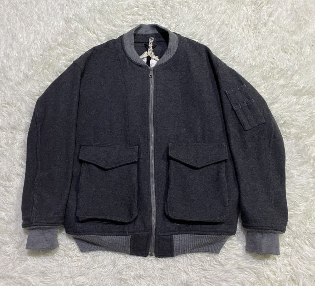 Japanese Brand 🔥RARE🔥Private Brand AG Wool Bomber Jacket Style Size US L / EU 52-54 / 3 - 1 Thumbnail