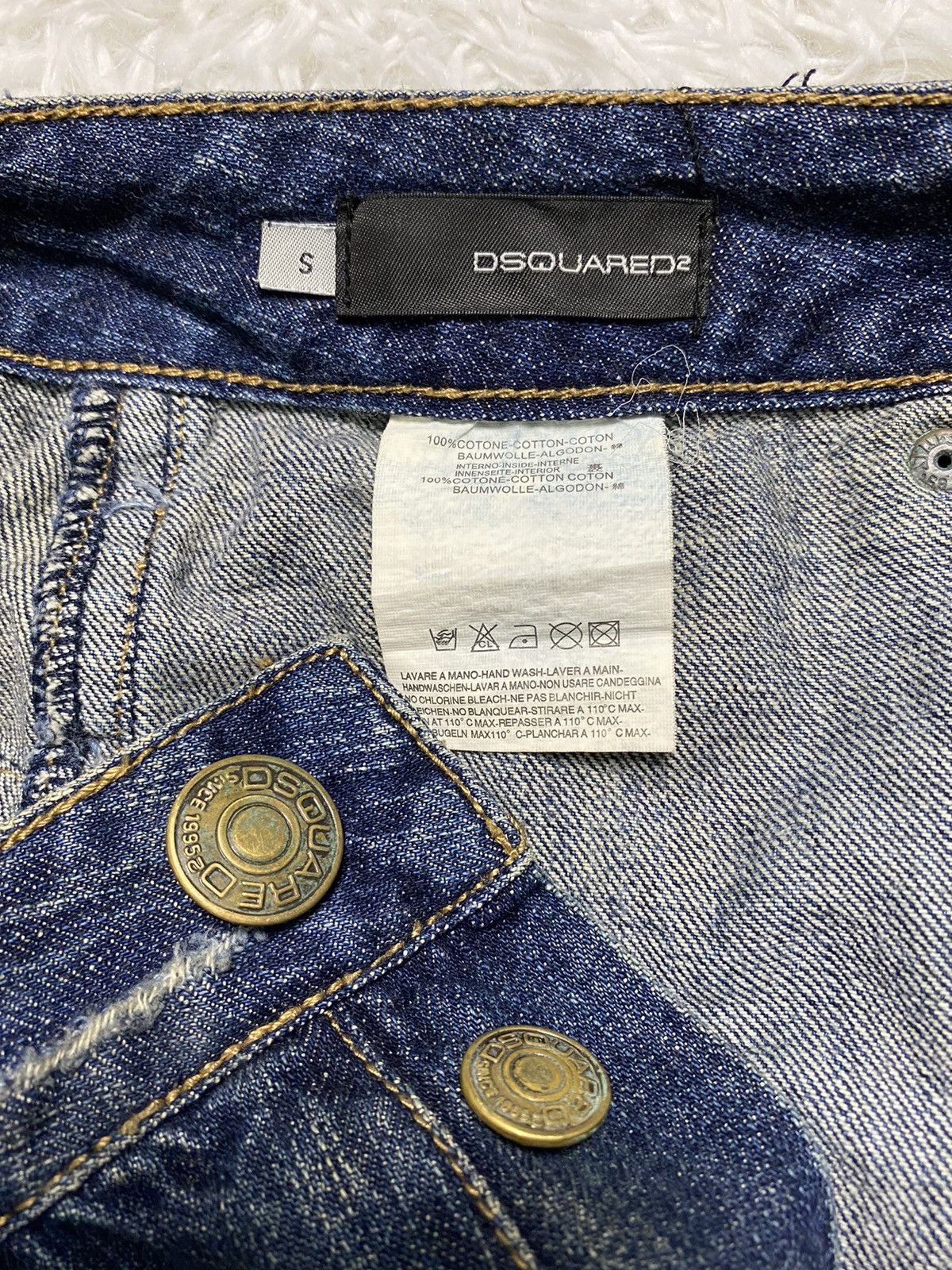 Dsquared2 × Vintage Dsquared Dungaree Spring 85 Rare Distressed Denim Size US 31 - 10 Thumbnail