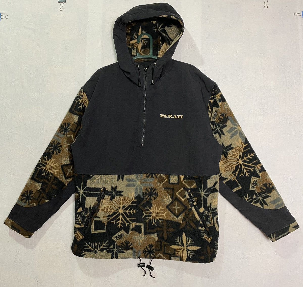 Farah FARAH Half Zipped Fleece Nylon Hoodie Jacket Size US L / EU 52-54 / 3 - 1 Thumbnail