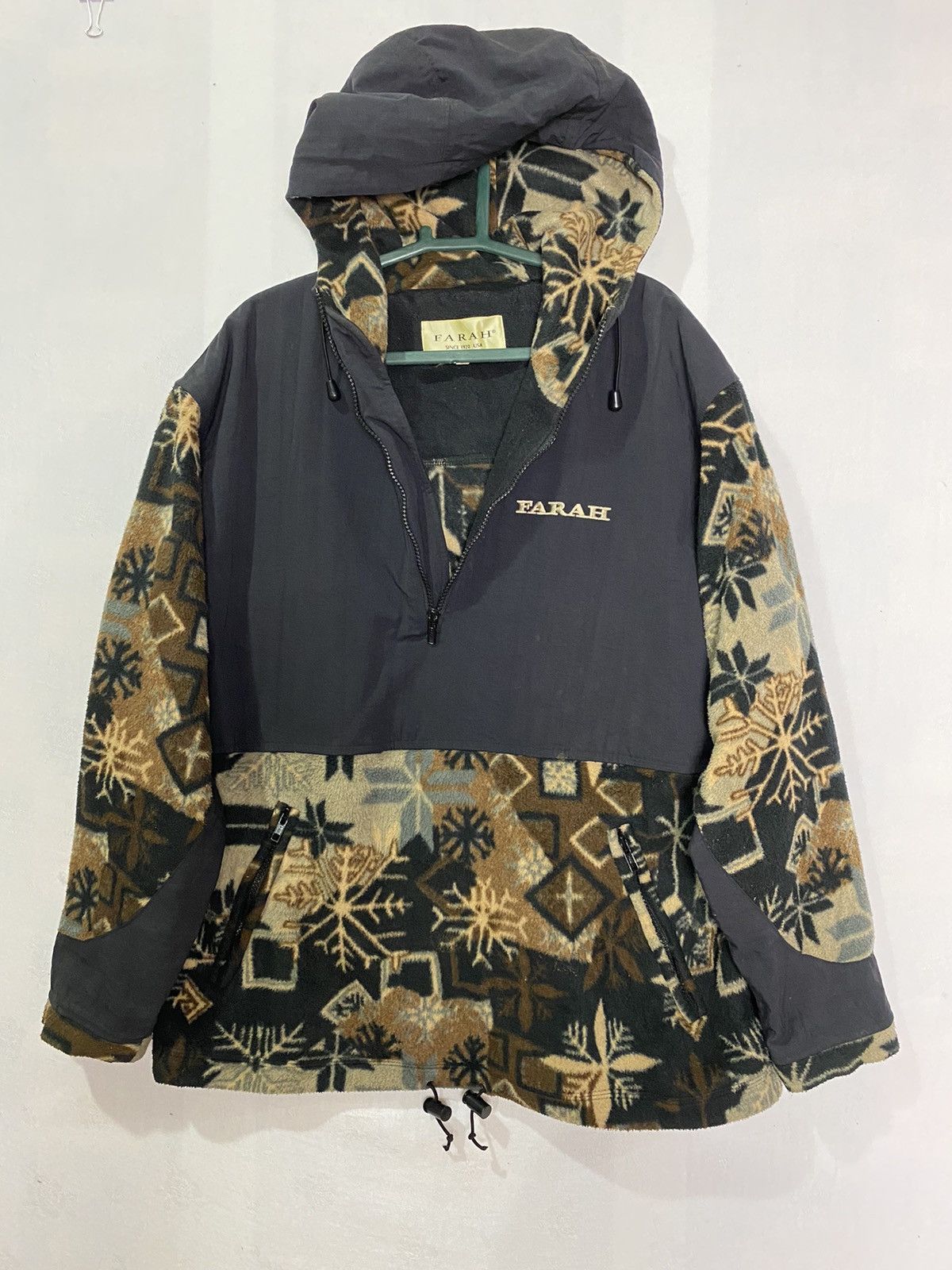 Farah FARAH Half Zipped Fleece Nylon Hoodie Jacket Size US L / EU 52-54 / 3 - 4 Thumbnail