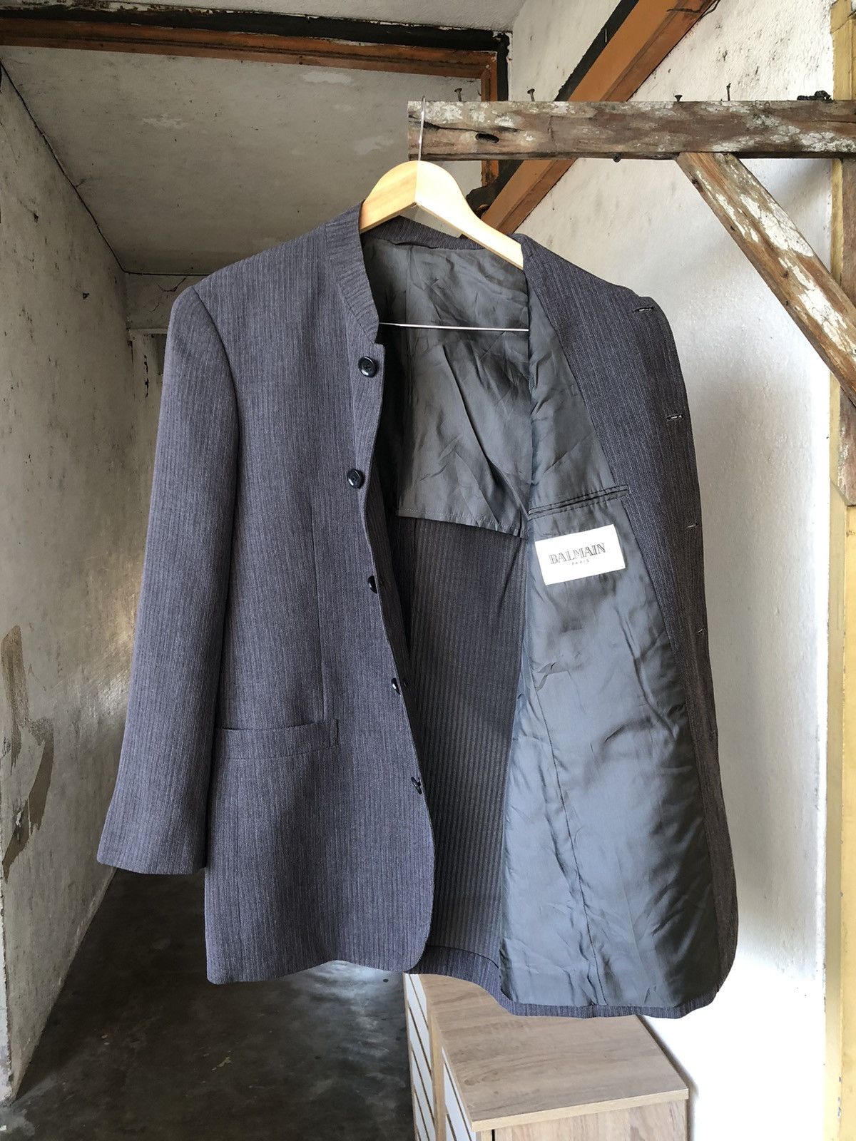 Balmain Balmain Paris Guru-Collar Single Breasted Blazer Jackets Size US L / EU 52-54 / 3 - 3 Thumbnail