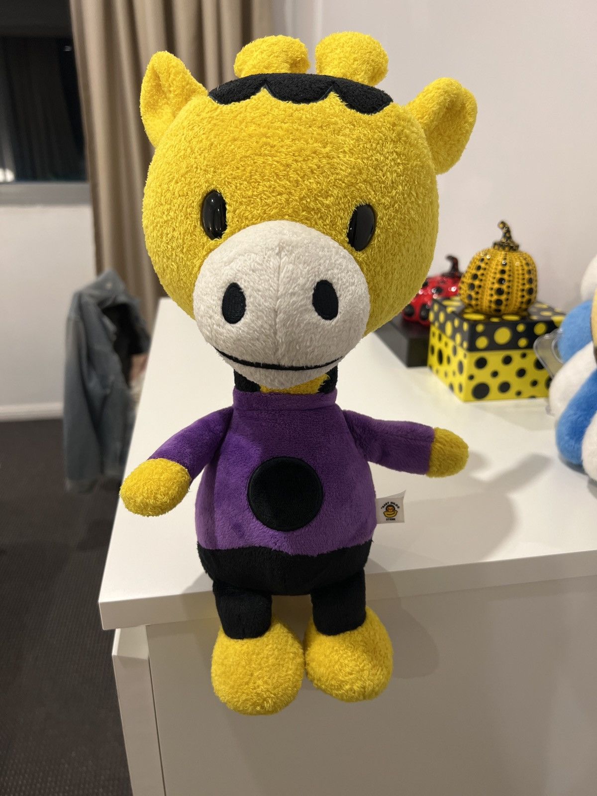 image of Baby Milo Bape Plush Cushion in Yellow, Men's