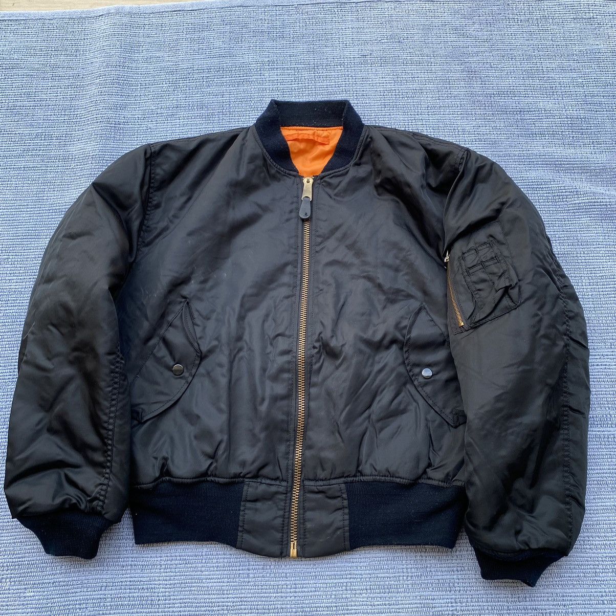 Vintage black bomber jacket Size US L / EU 52-54 / 3 - 1 Thumbnail