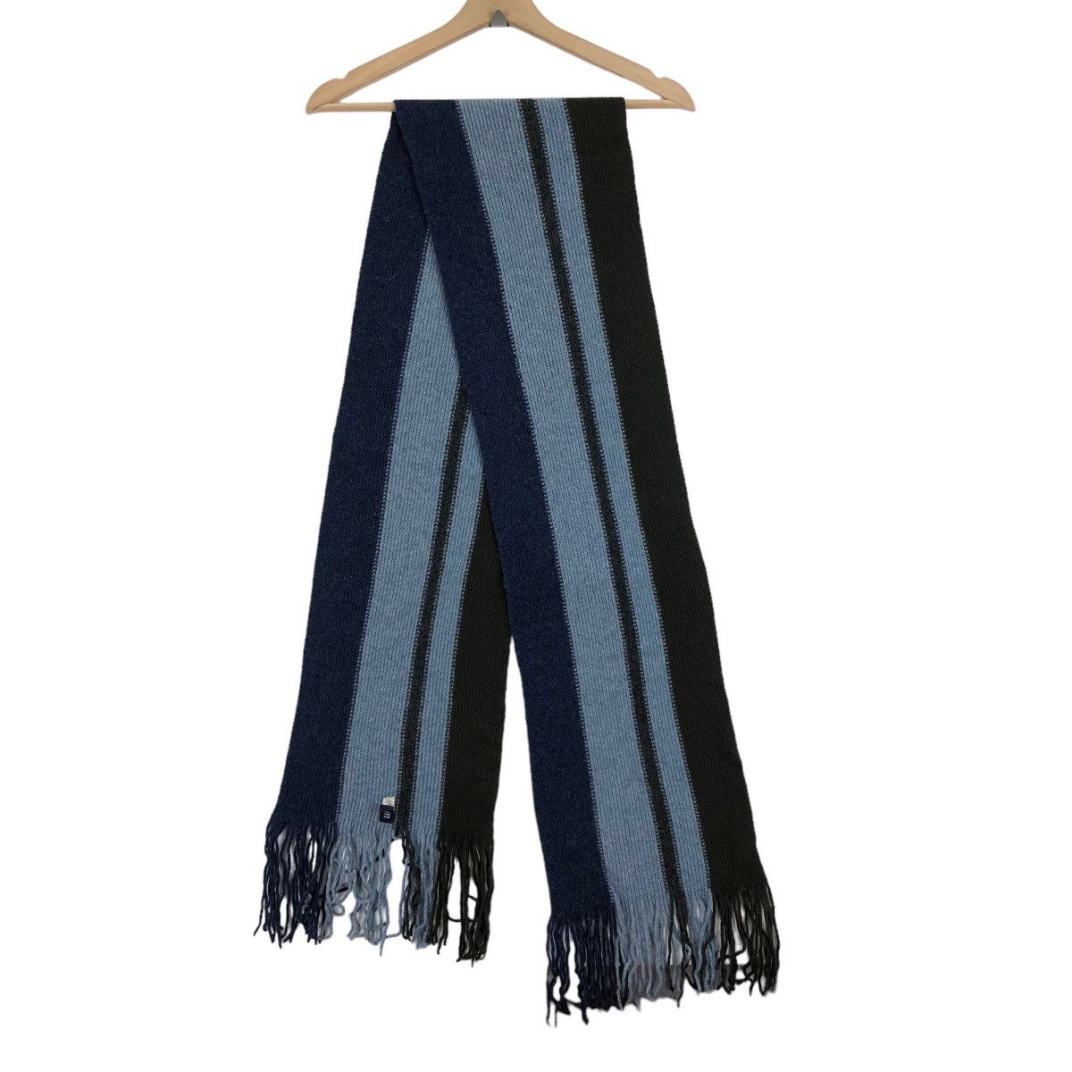 image of Gap Stripes Scarves Muffler Wool in Navy Blue, Women's