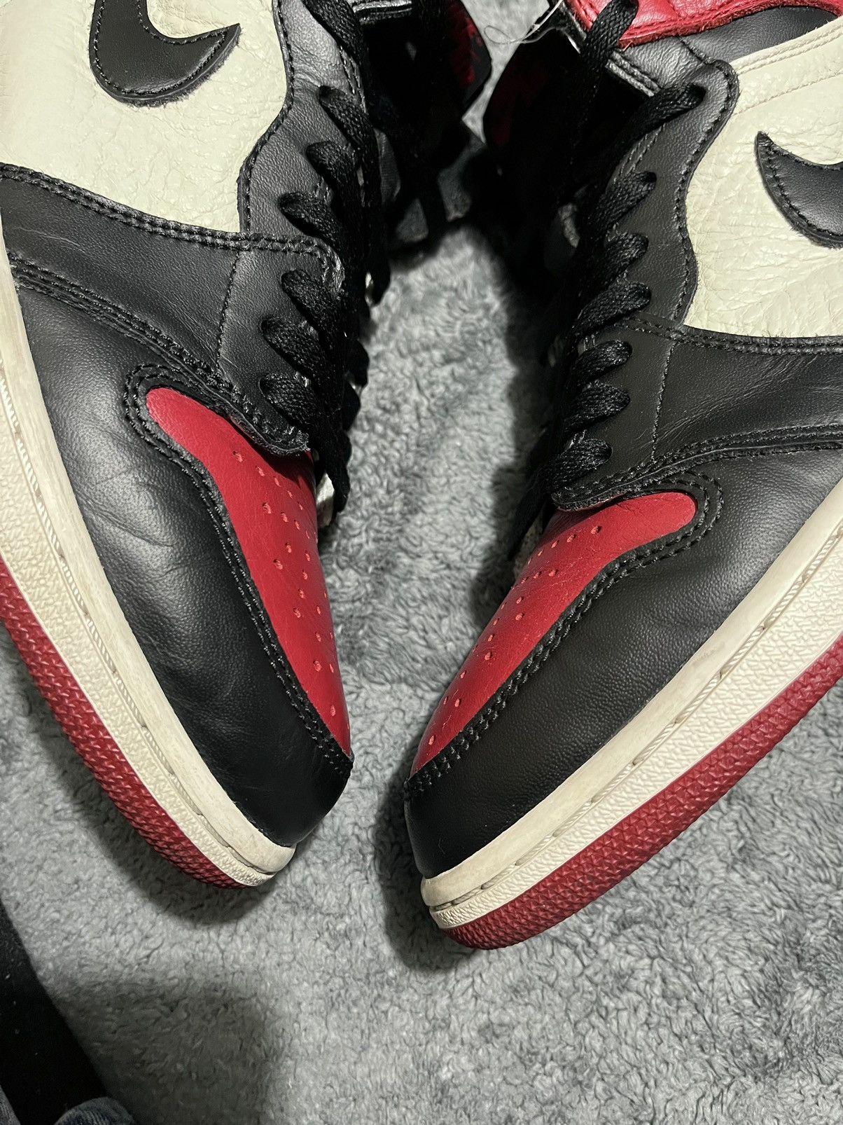 Jordan Brand × Nike × Vintage 9 Jordan Retro 1 Bred Toe 2018 Gym Red Black White Chicago Size US 9 / EU 42 - 6 Thumbnail