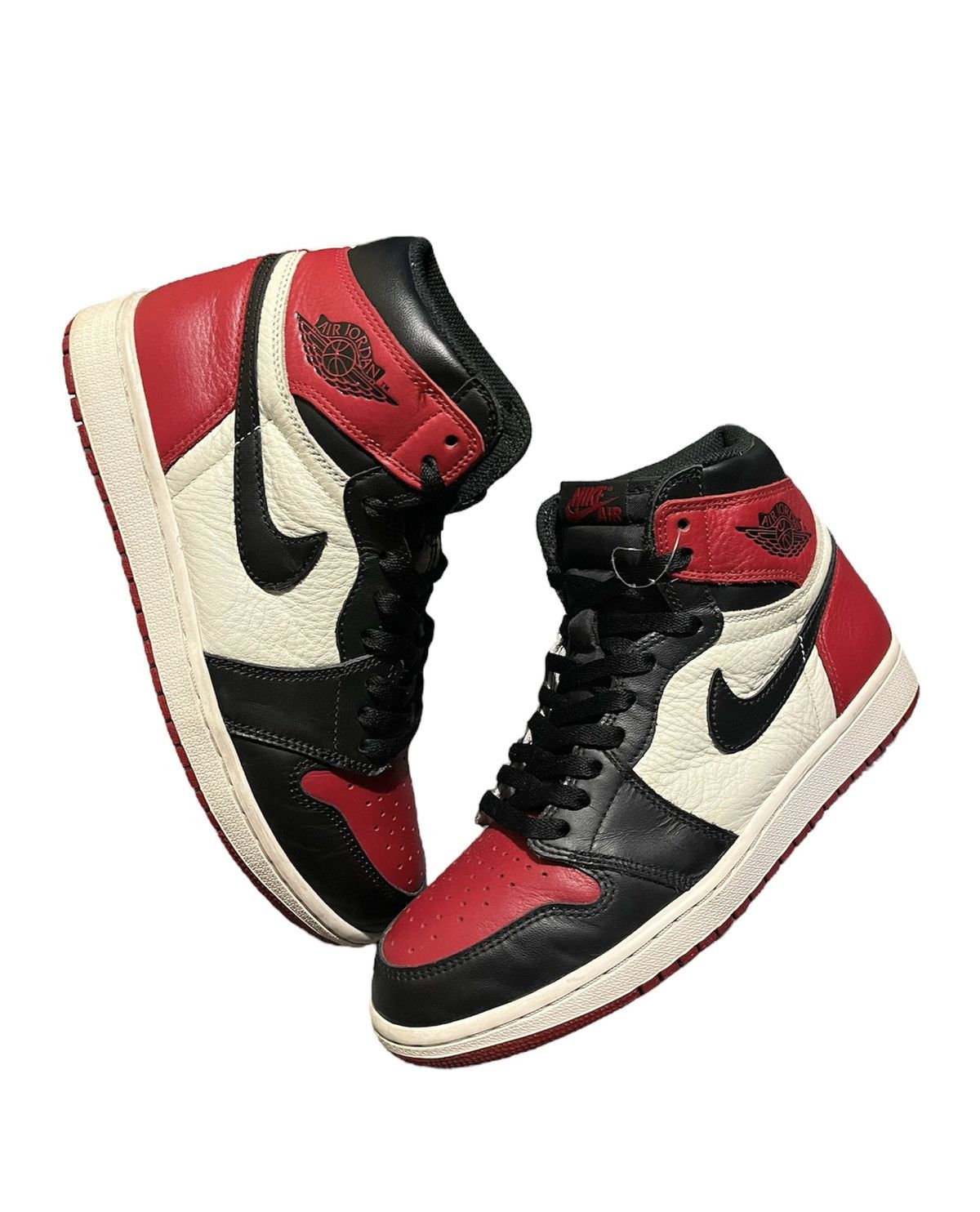 Jordan Brand × Nike × Vintage 9 Jordan Retro 1 Bred Toe 2018 Gym Red Black White Chicago Size US 9 / EU 42 - 1 Thumbnail