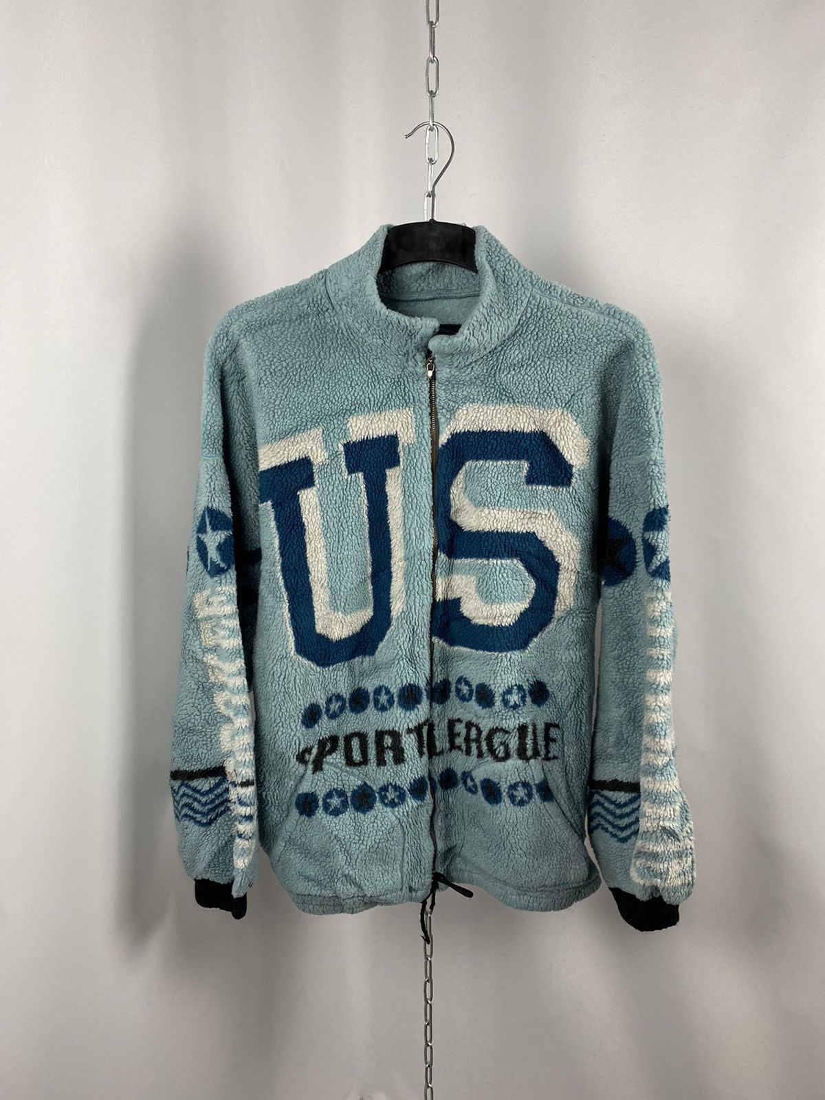 American vintage fleece y2k rare 90’s overprint size L