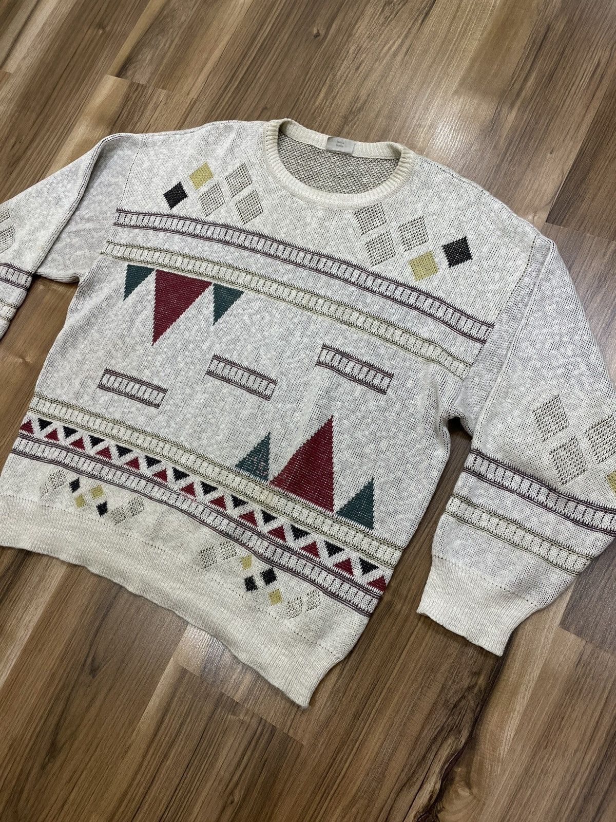 Vintage Vintage 1990s Knit Sweater Congo Style 3D Gios Sportline Xl Size US L / EU 52-54 / 3 - 1 Thumbnail