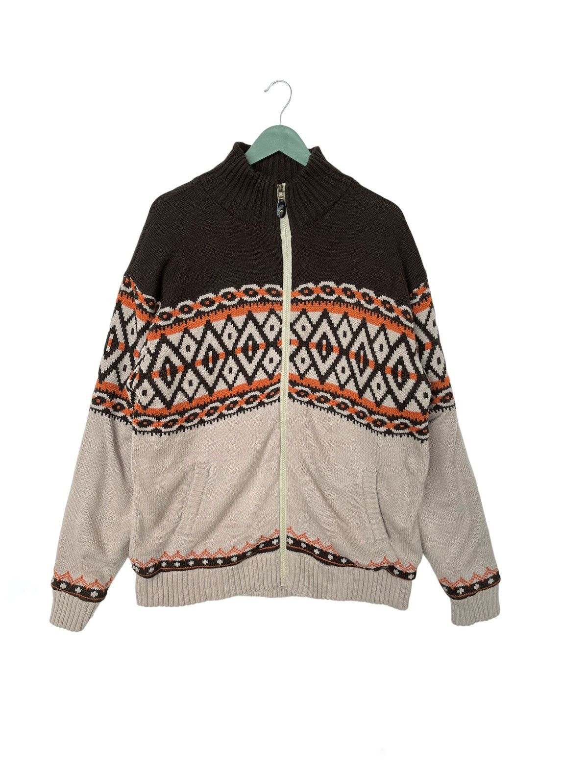 Vintage Vintage Abstract Knit Fullzip Sweater Size US XXL / EU 58 / 5 - 1 Thumbnail