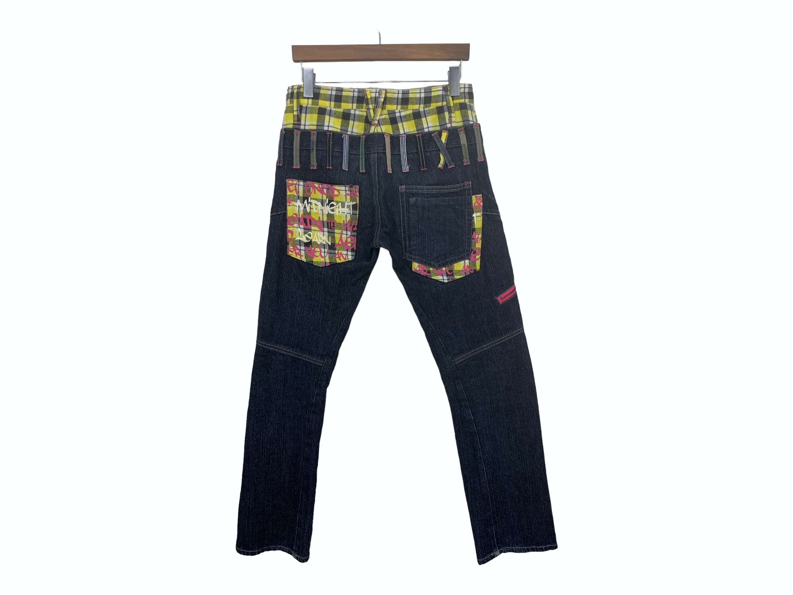 Japanese Brand Antfui Denim Jeans Double Waist Punk Bondage Goth Pants Size US 29 - 2 Thumbnail