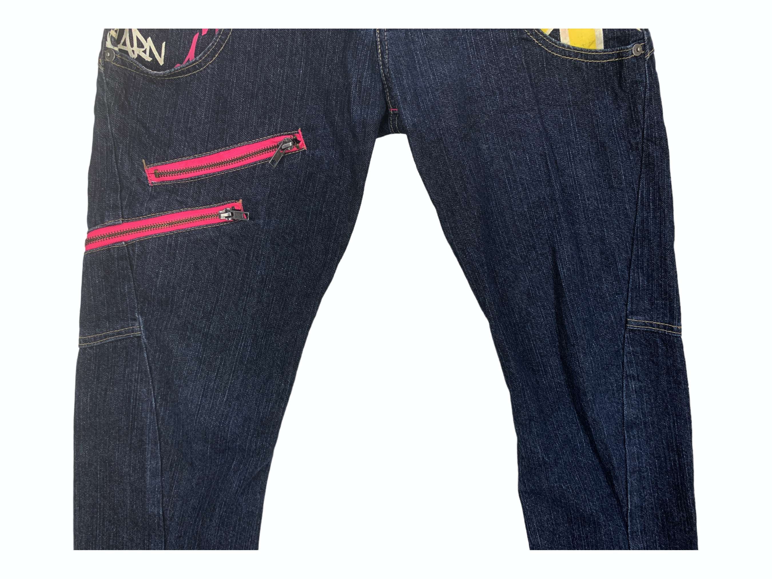 Japanese Brand Antfui Denim Jeans Double Waist Punk Bondage Goth Pants Size US 29 - 4 Thumbnail