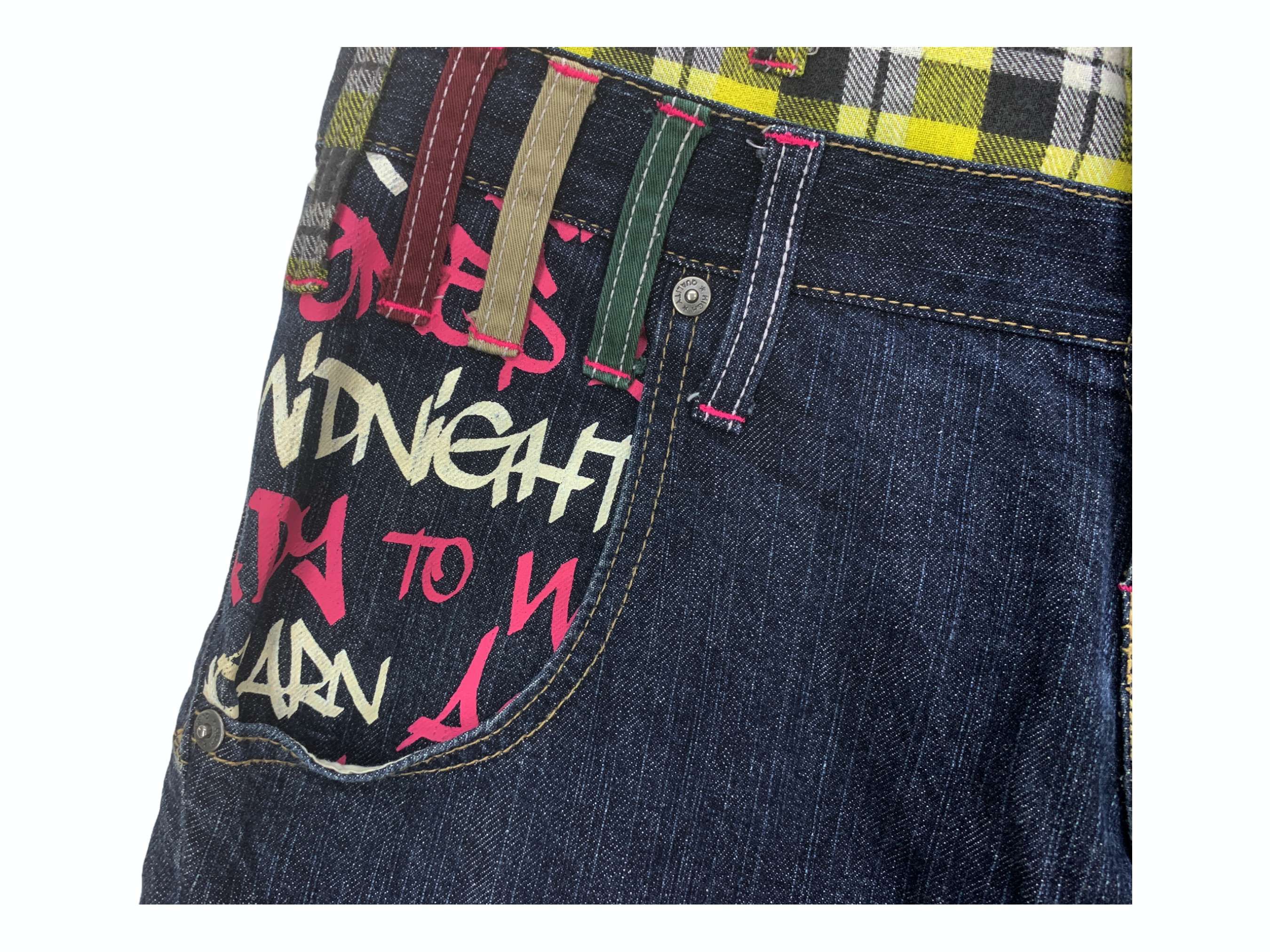 Japanese Brand Antfui Denim Jeans Double Waist Punk Bondage Goth Pants Size US 29 - 10 Thumbnail