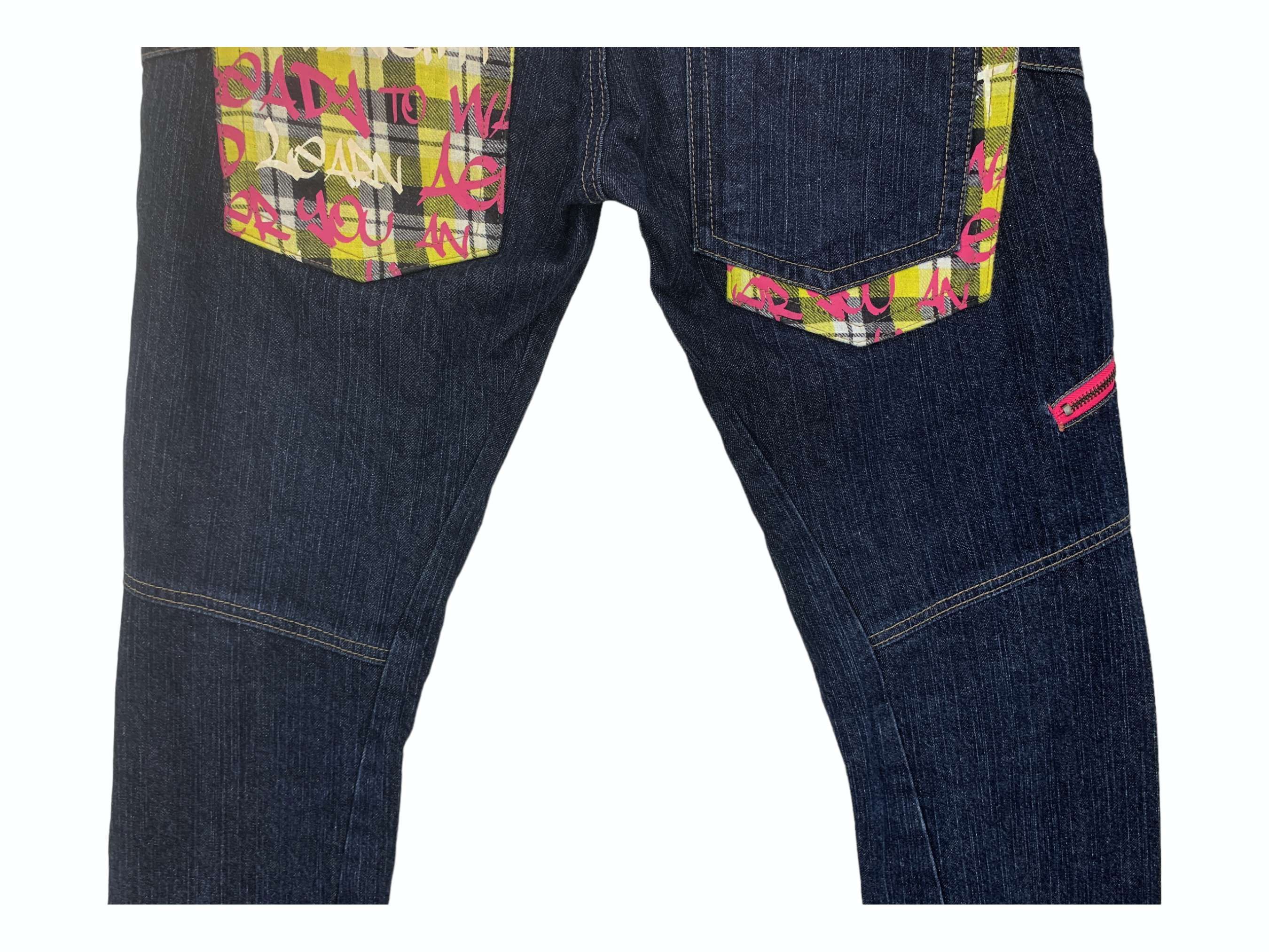 Japanese Brand Antfui Denim Jeans Double Waist Punk Bondage Goth Pants Size US 29 - 7 Thumbnail