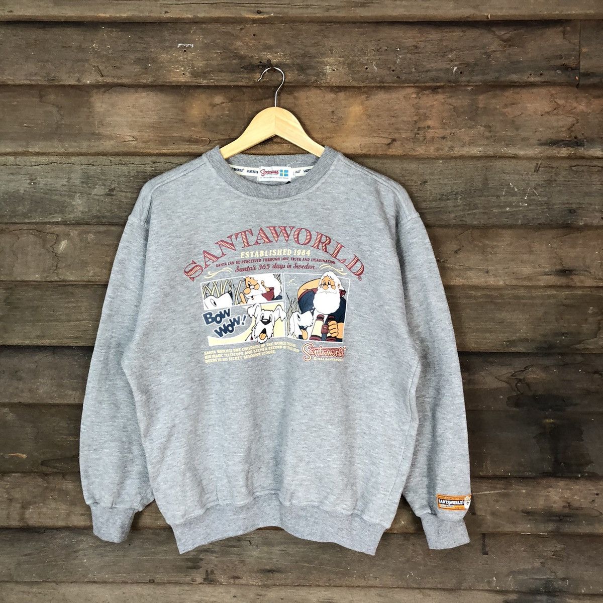 Japanese Brand × Vintage Santa World cartoon vintage Grey Sweatshirt #5043 Size US L / EU 52-54 / 3 - 1 Thumbnail