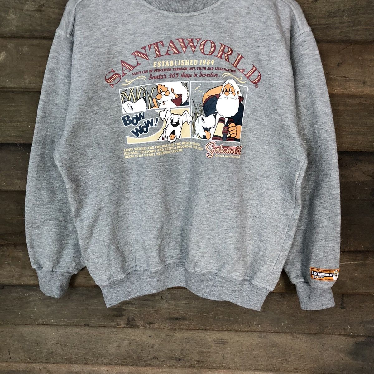 Japanese Brand × Vintage Santa World cartoon vintage Grey Sweatshirt #5043 Size US L / EU 52-54 / 3 - 3 Thumbnail
