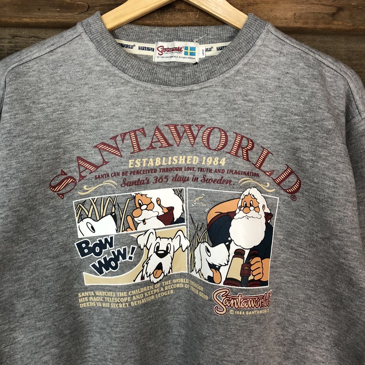 Japanese Brand × Vintage Santa World cartoon vintage Grey Sweatshirt #5043 Size US L / EU 52-54 / 3 - 6 Thumbnail