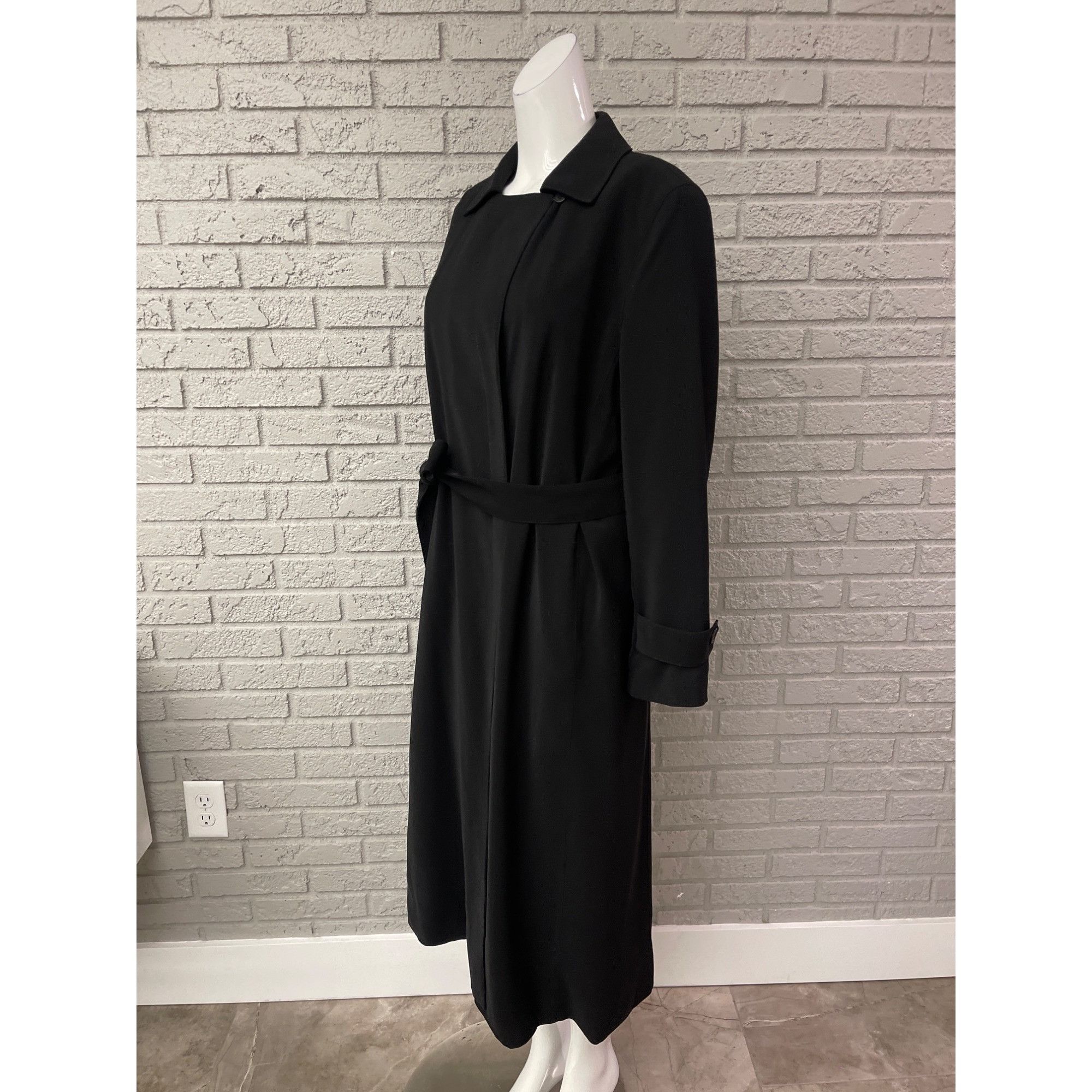 Anne Klein Anne Klein New York Black Long Coat Size 8P Size M / US 6-8 / IT 42-44 - 4 Thumbnail