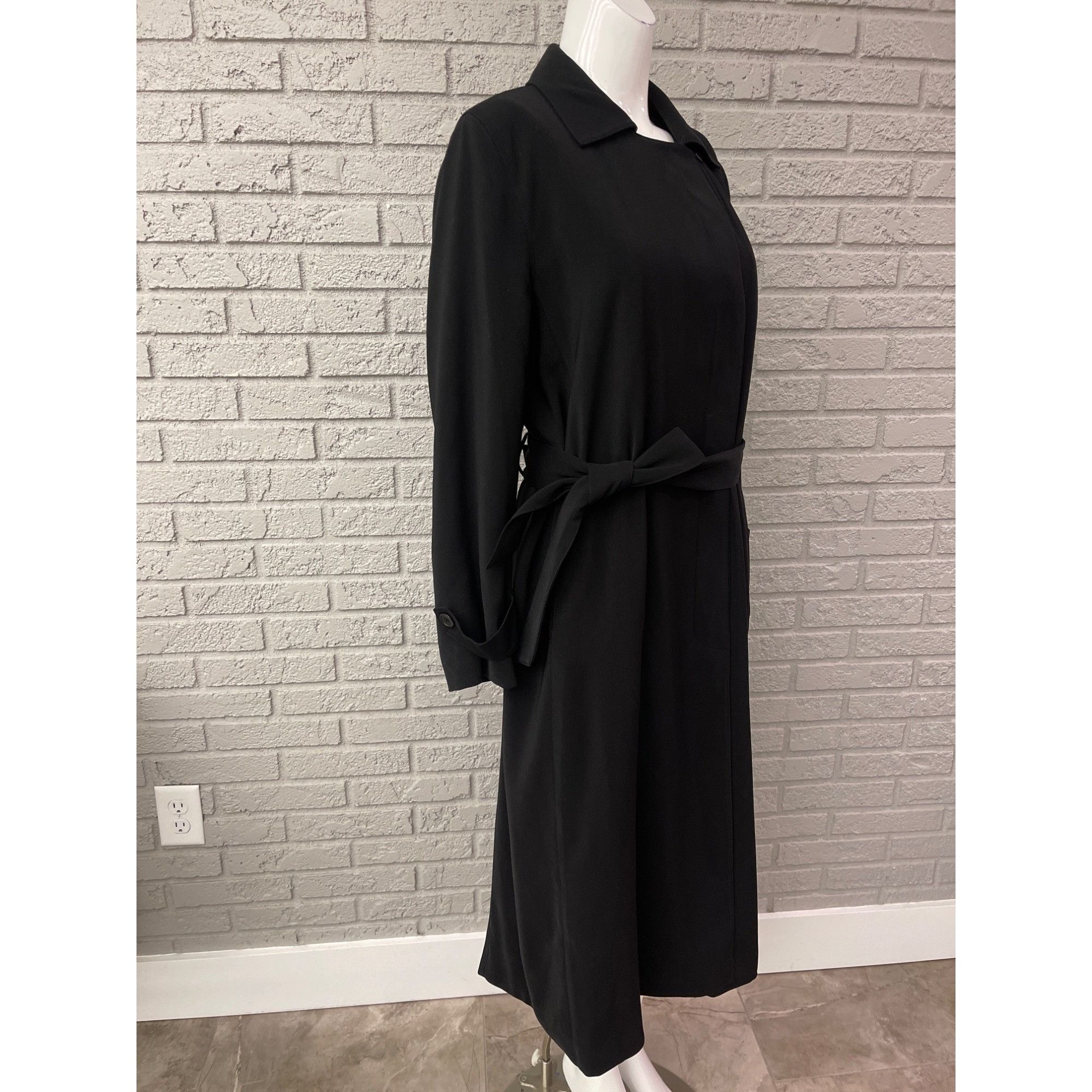 Anne Klein Anne Klein New York Black Long Coat Size 8P Size M / US 6-8 / IT 42-44 - 2 Thumbnail