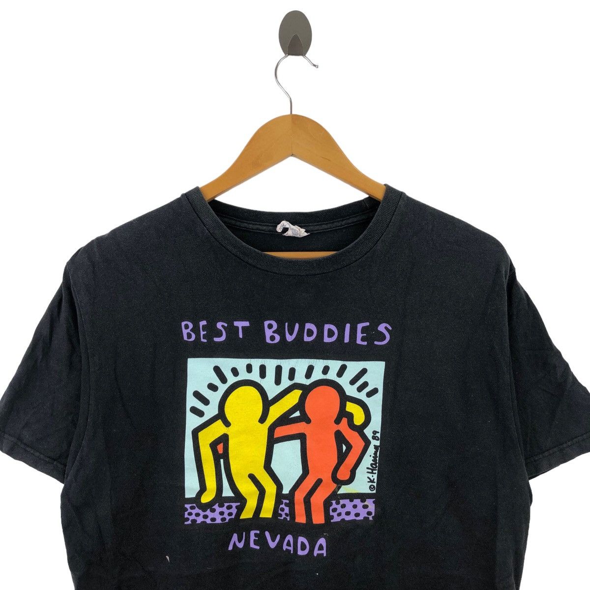 Keith Haring Vintage KEITH HARING NEVADA Best Buddies 1989 Pop Arts Size US M / EU 48-50 / 2 - 2 Thumbnail
