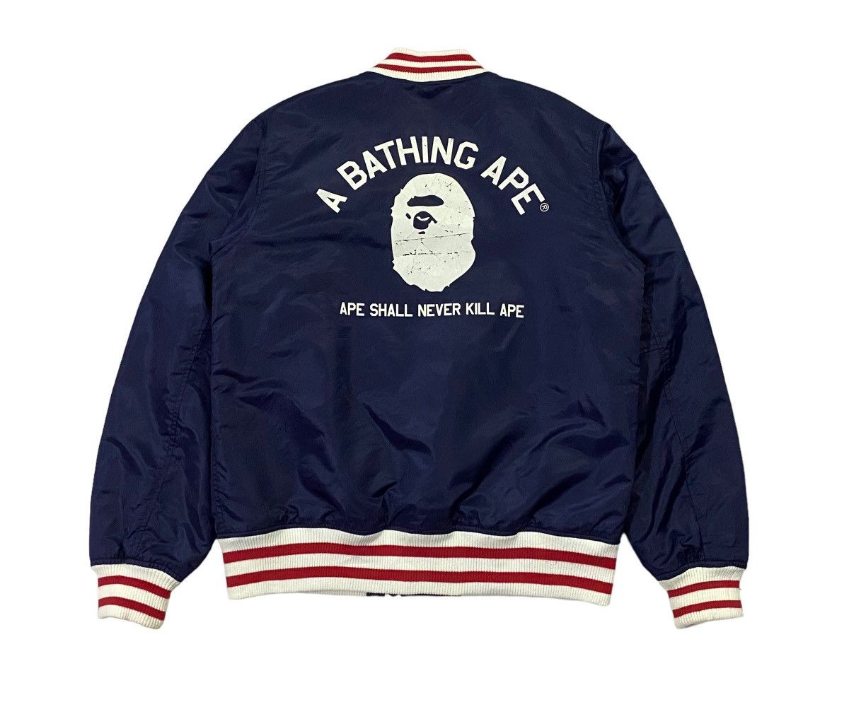 Bape A Bathing Ape ( BAPE ) Satin Baseball Jacket Size US M / EU 48-50 / 2 - 3 Thumbnail