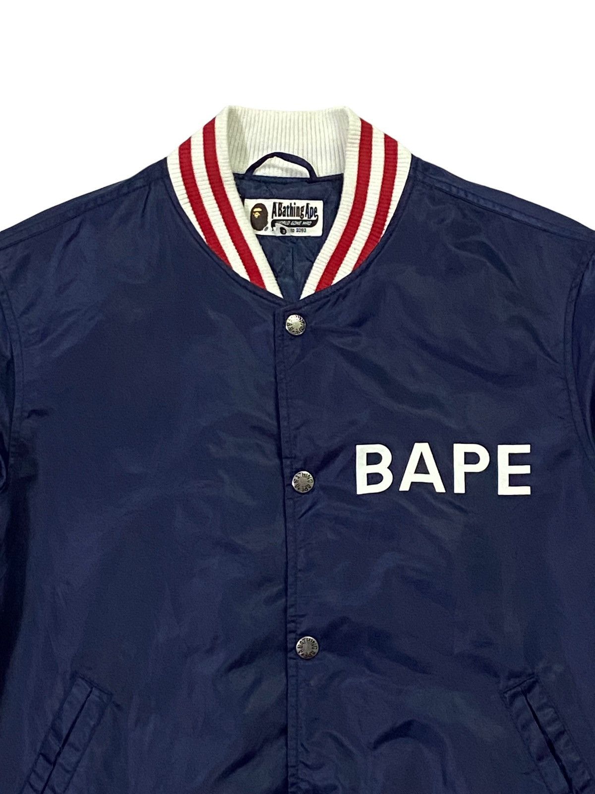 Bape A Bathing Ape ( BAPE ) Satin Baseball Jacket Size US M / EU 48-50 / 2 - 14 Thumbnail