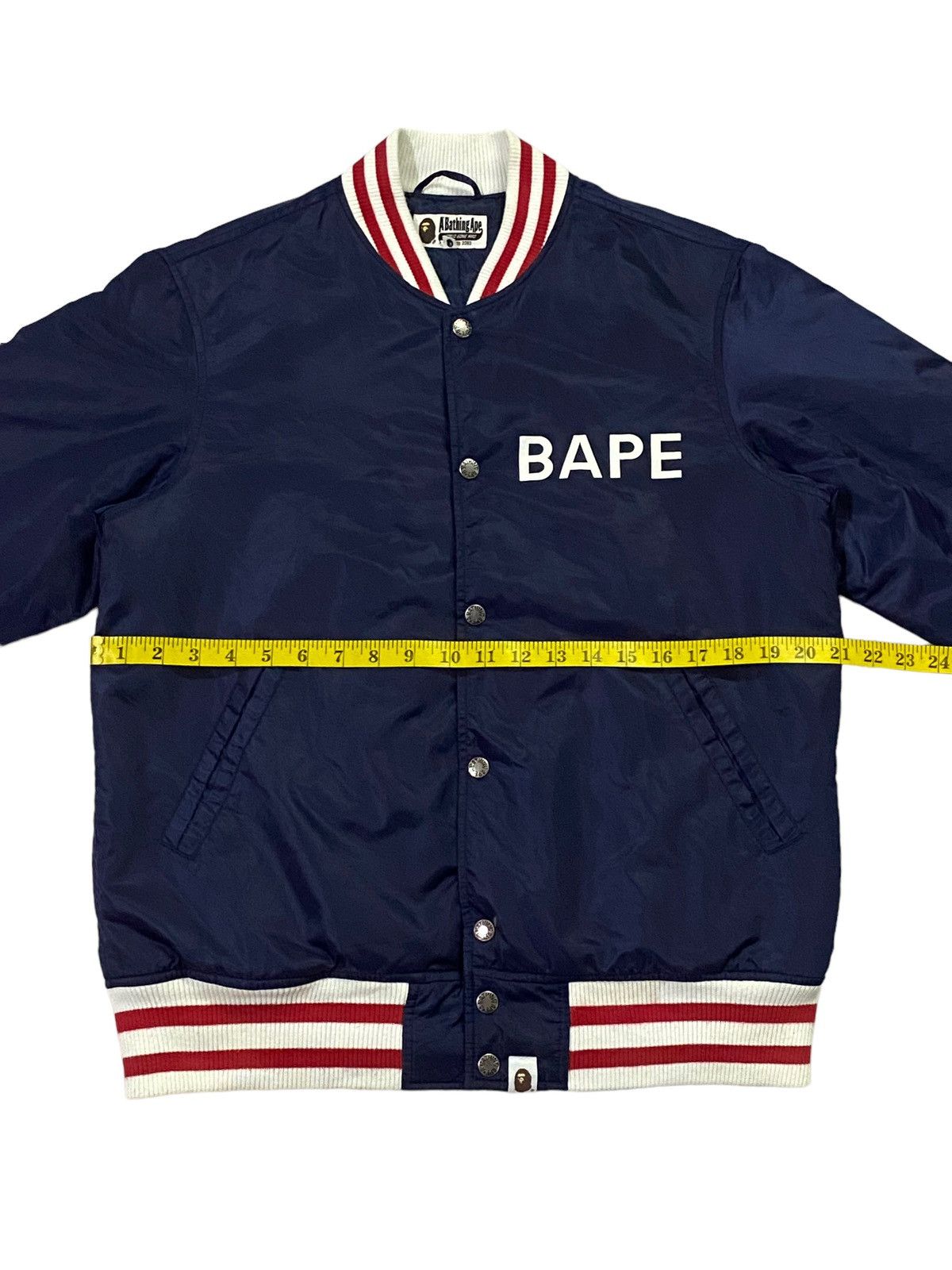 Bape A Bathing Ape ( BAPE ) Satin Baseball Jacket Size US M / EU 48-50 / 2 - 4 Thumbnail