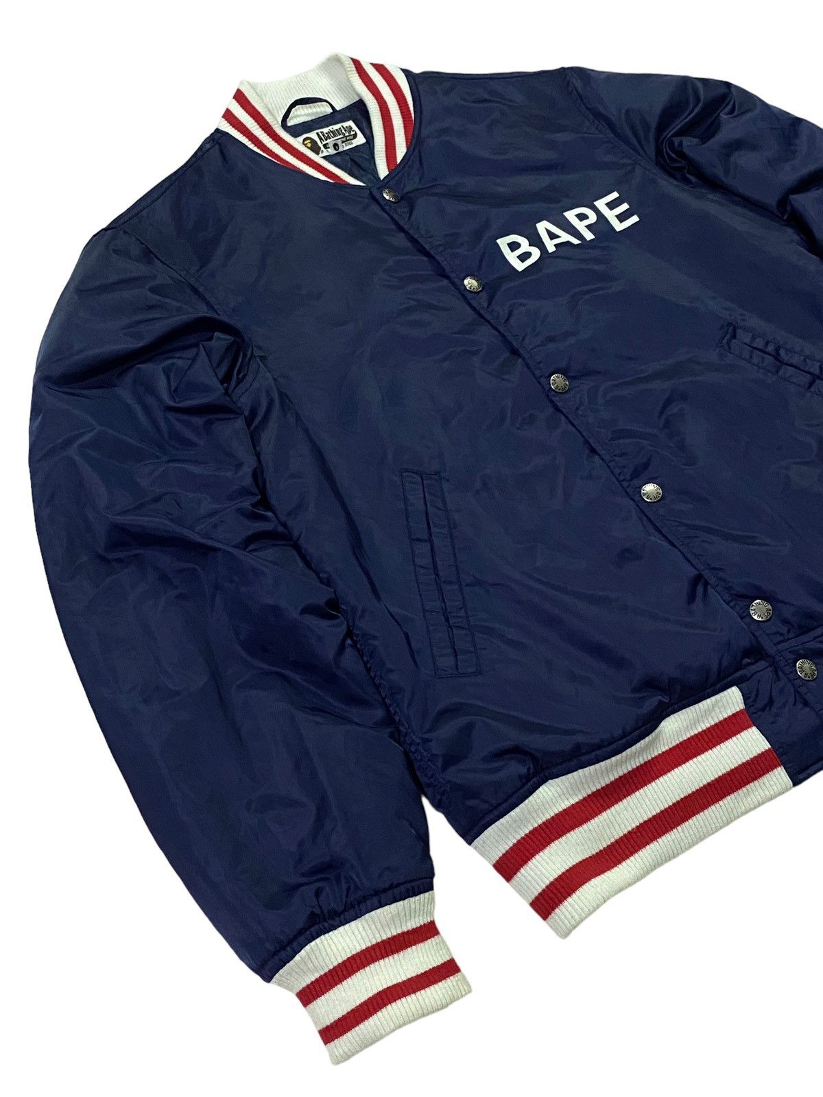 Bape A Bathing Ape ( BAPE ) Satin Baseball Jacket Size US M / EU 48-50 / 2 - 21 Thumbnail