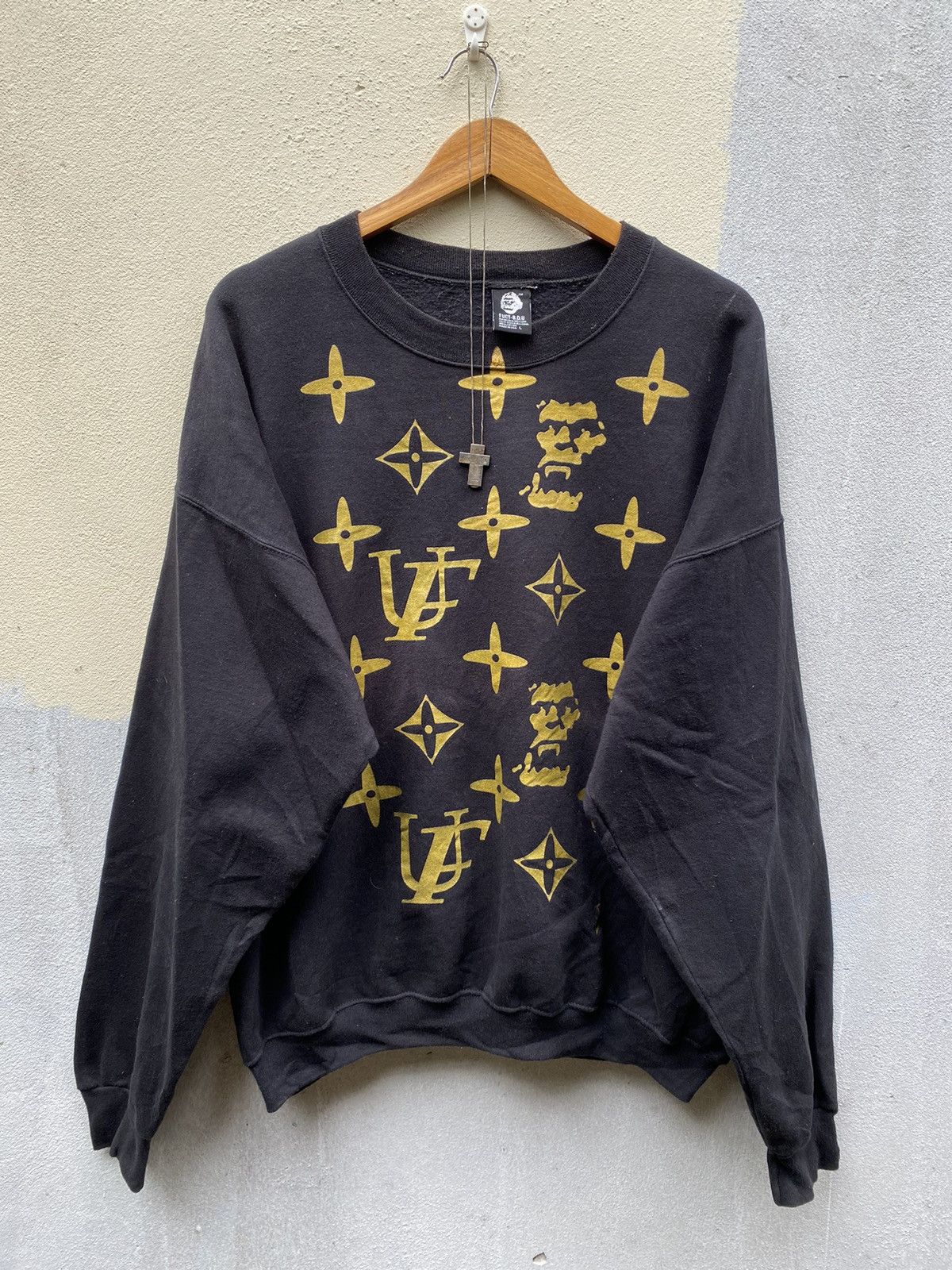 image of Lv Design X Fuct Skateboard Crewneck in Black, Men's (Size Large)
