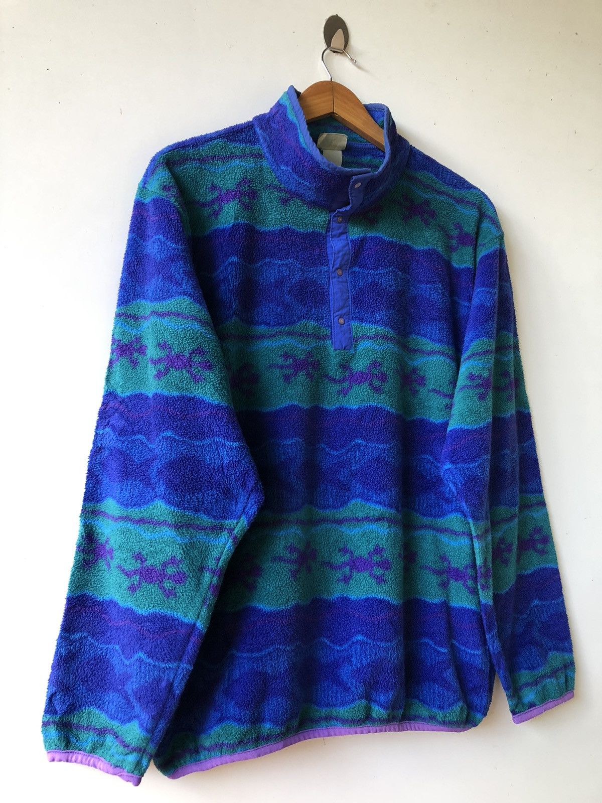 L.L. Bean Vintage L.L.Bear Fleece Patchwork Pullover blue jackets Size US L / EU 52-54 / 3 - 2 Thumbnail