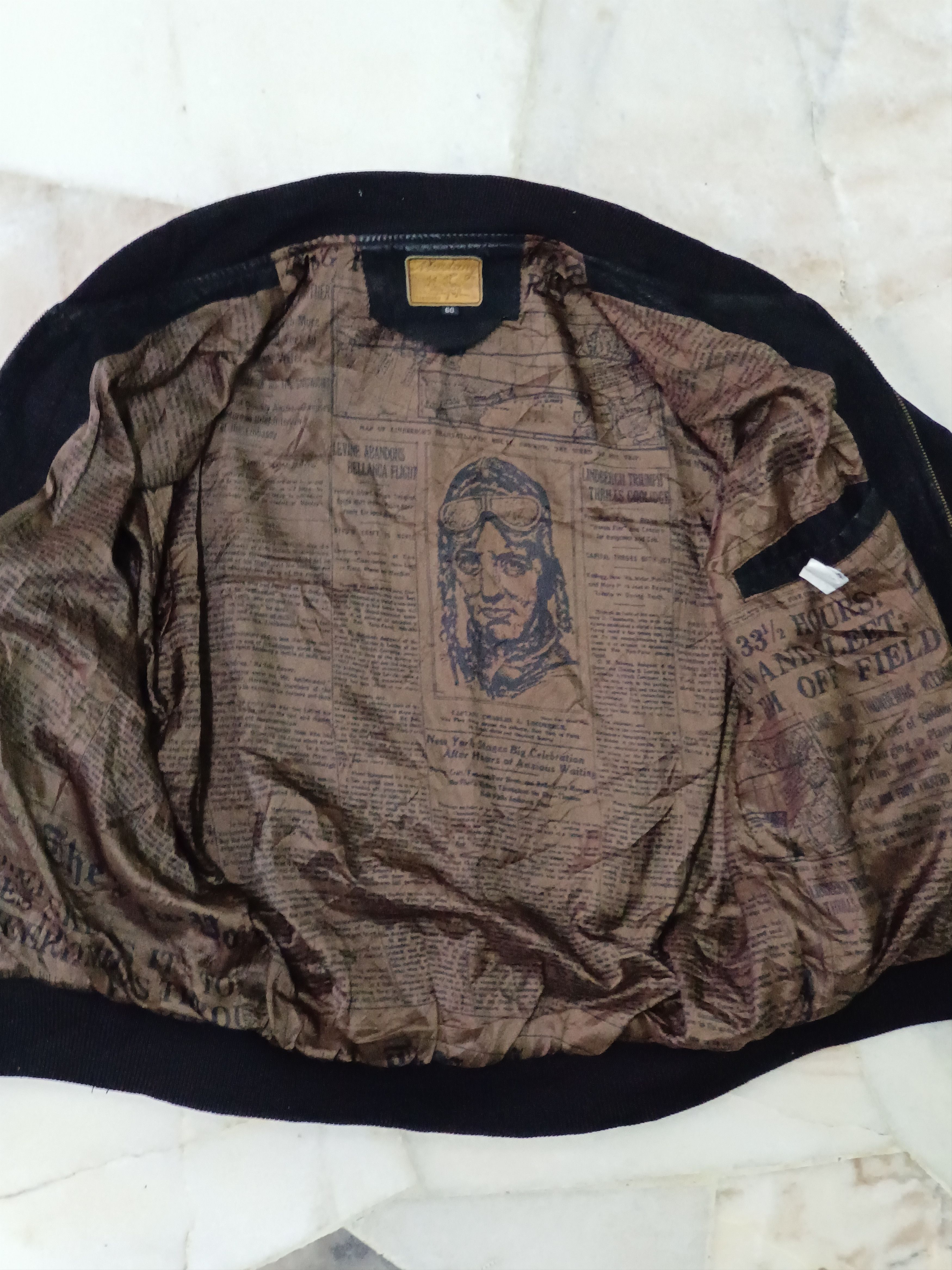 Mustang × Vintage MUSTANG x CAPT. CHARLES LINDBERGH x LEATHER BOMBER JACKET Size US XL / EU 56 / 4 - 6 Thumbnail