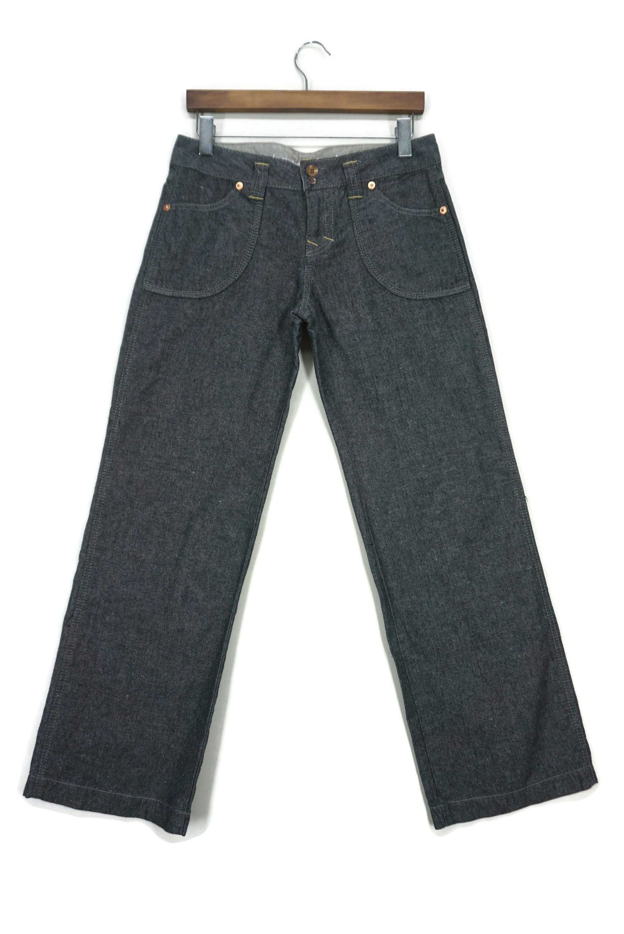 image of Rodeo x Workers Wide Leg Carpenter Dungarees Cepo Buckle Back Linen Blend in Blue, Women's (Size 28