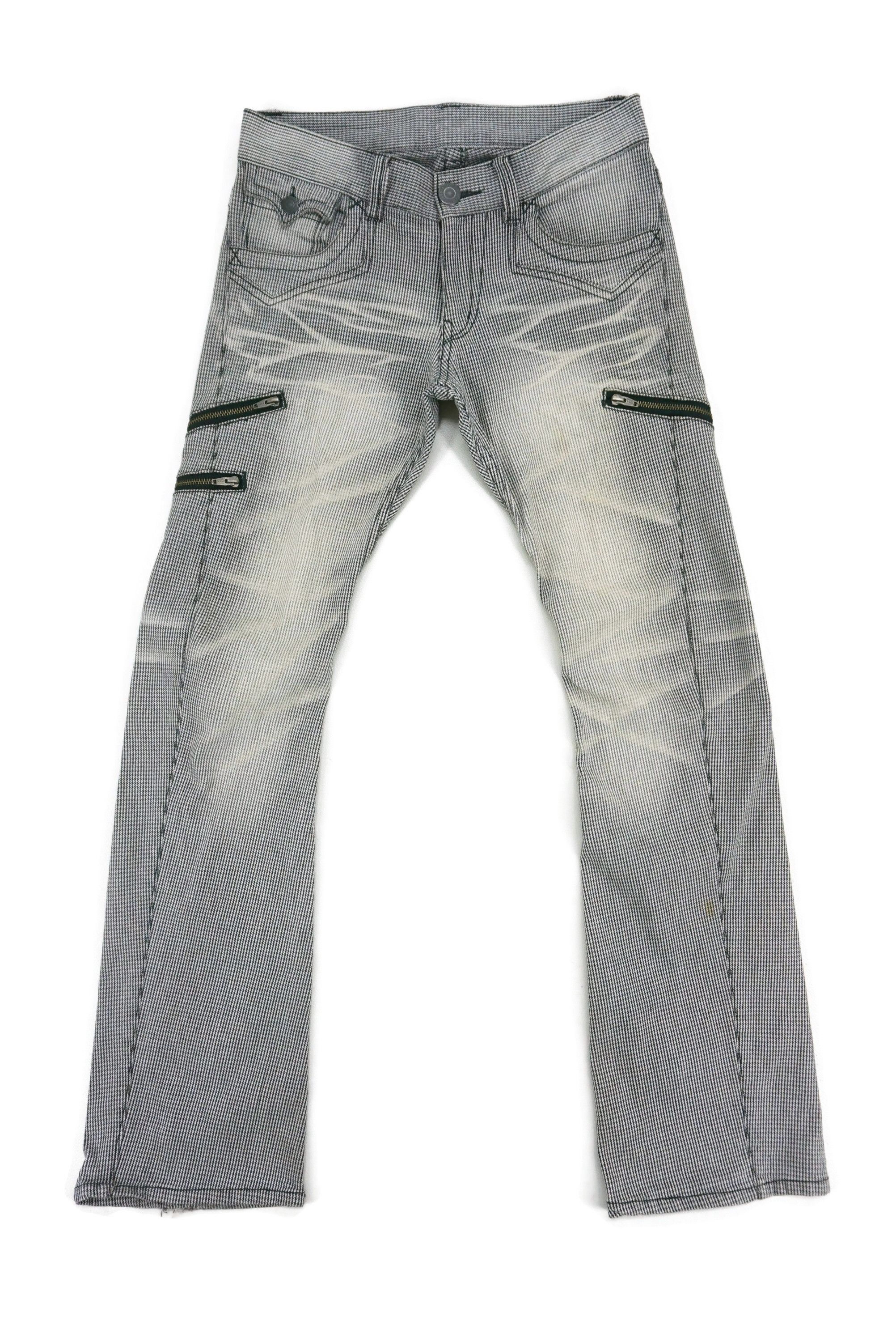 image of Surplus x Workers Low Rise Bootcut Rattle Trap Bondage Pants Multi Zipper in Black White, Women's (
