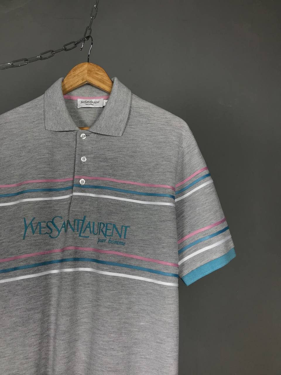 Yves Saint Laurent YSL Yves Saint Laurent luxury center logo polo tee Size US M / EU 48-50 / 2 - 2 Thumbnail